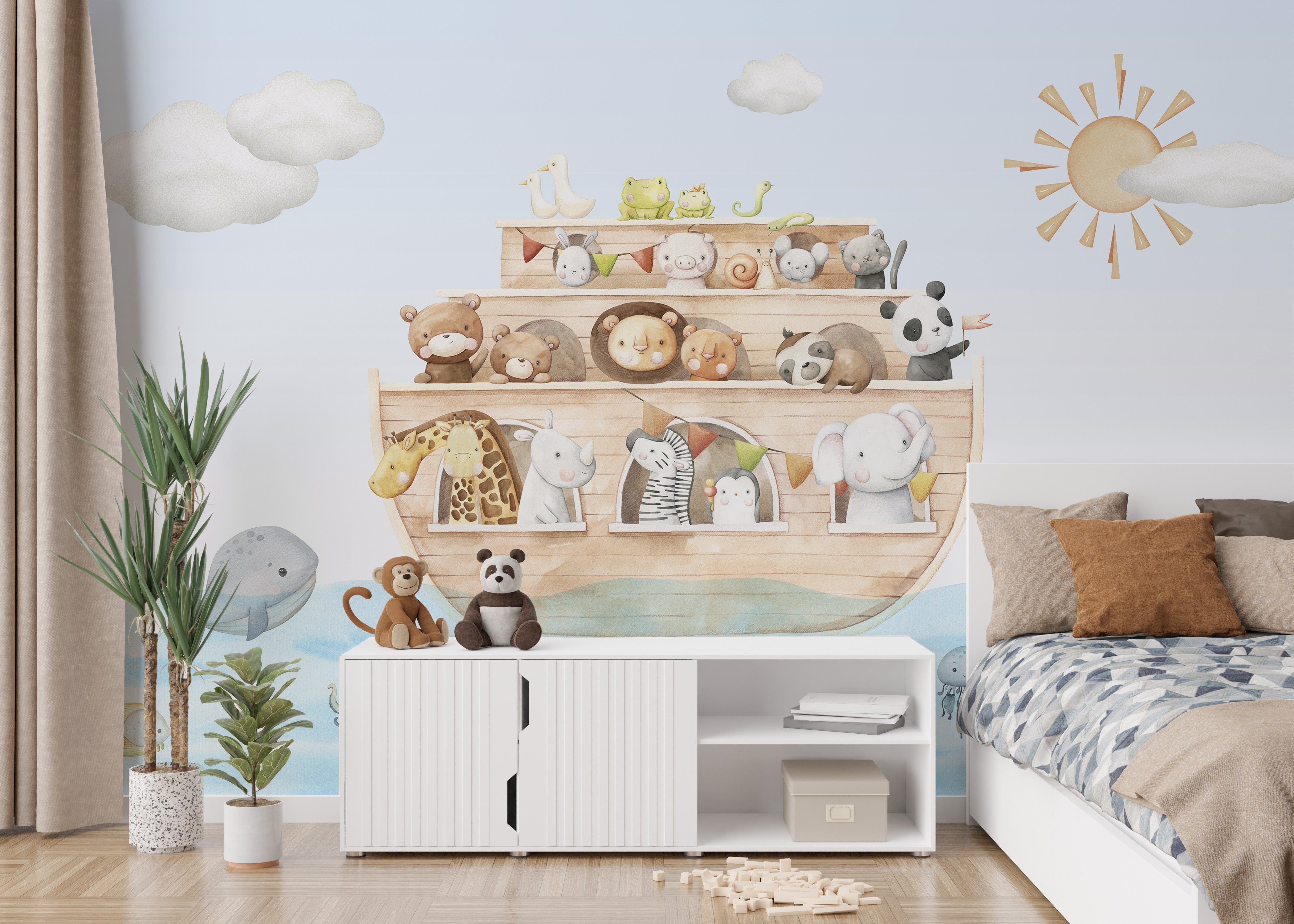 Nautical Adventure Animal Kids Wallpaper - Giffywalls