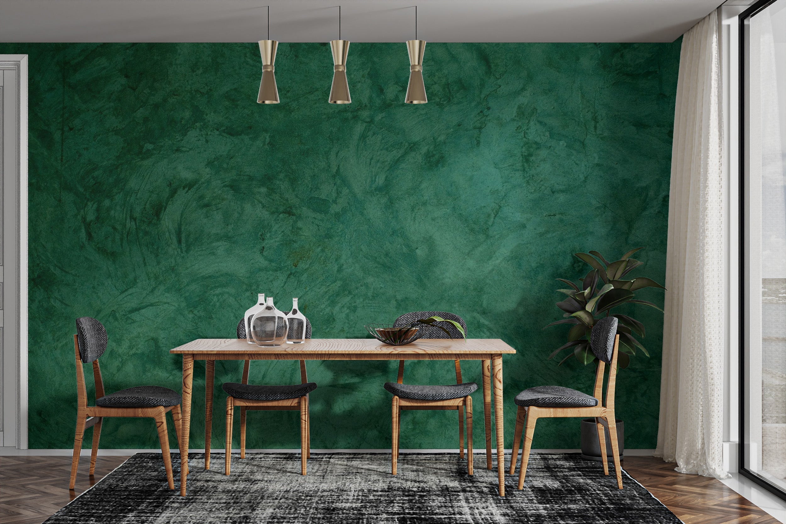 Green Grunge Cement Wallpaper Mural - Giffywalls