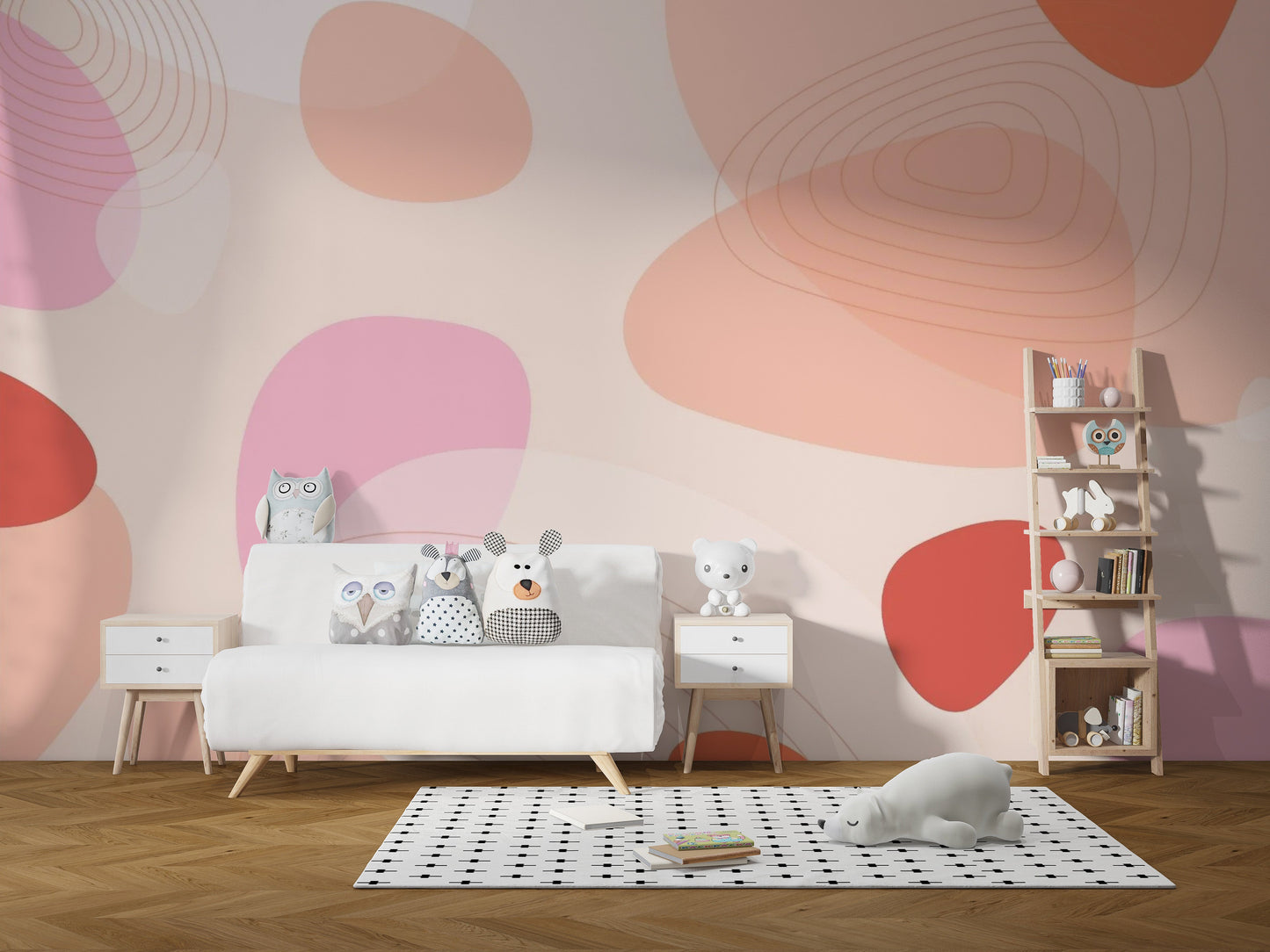 Peach Pink Modern Wallpaper Mural - Giffywalls