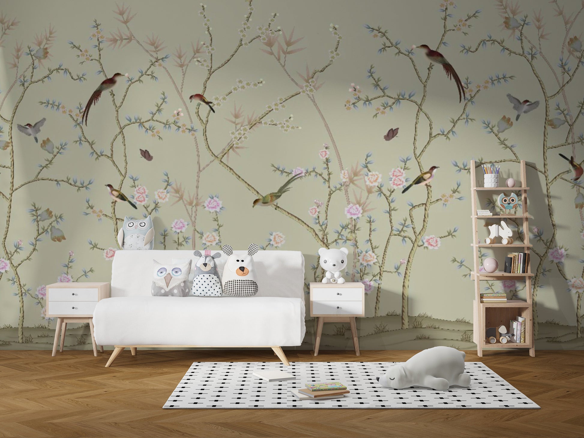 Chinoiseries Birds Wallpaper Murals - Giffywalls