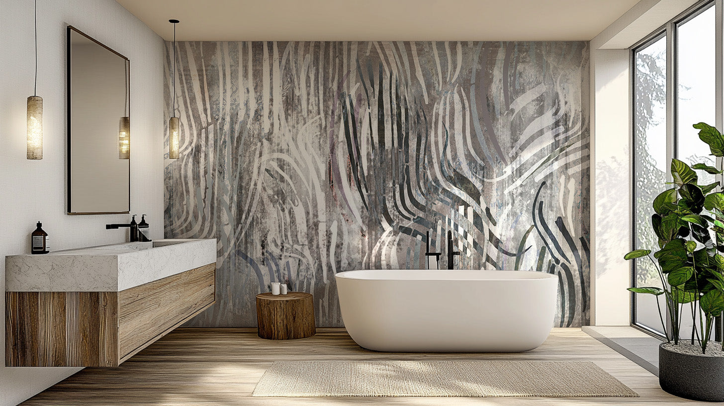 Modern Abstract Wallpaper Mural - Giffywalls