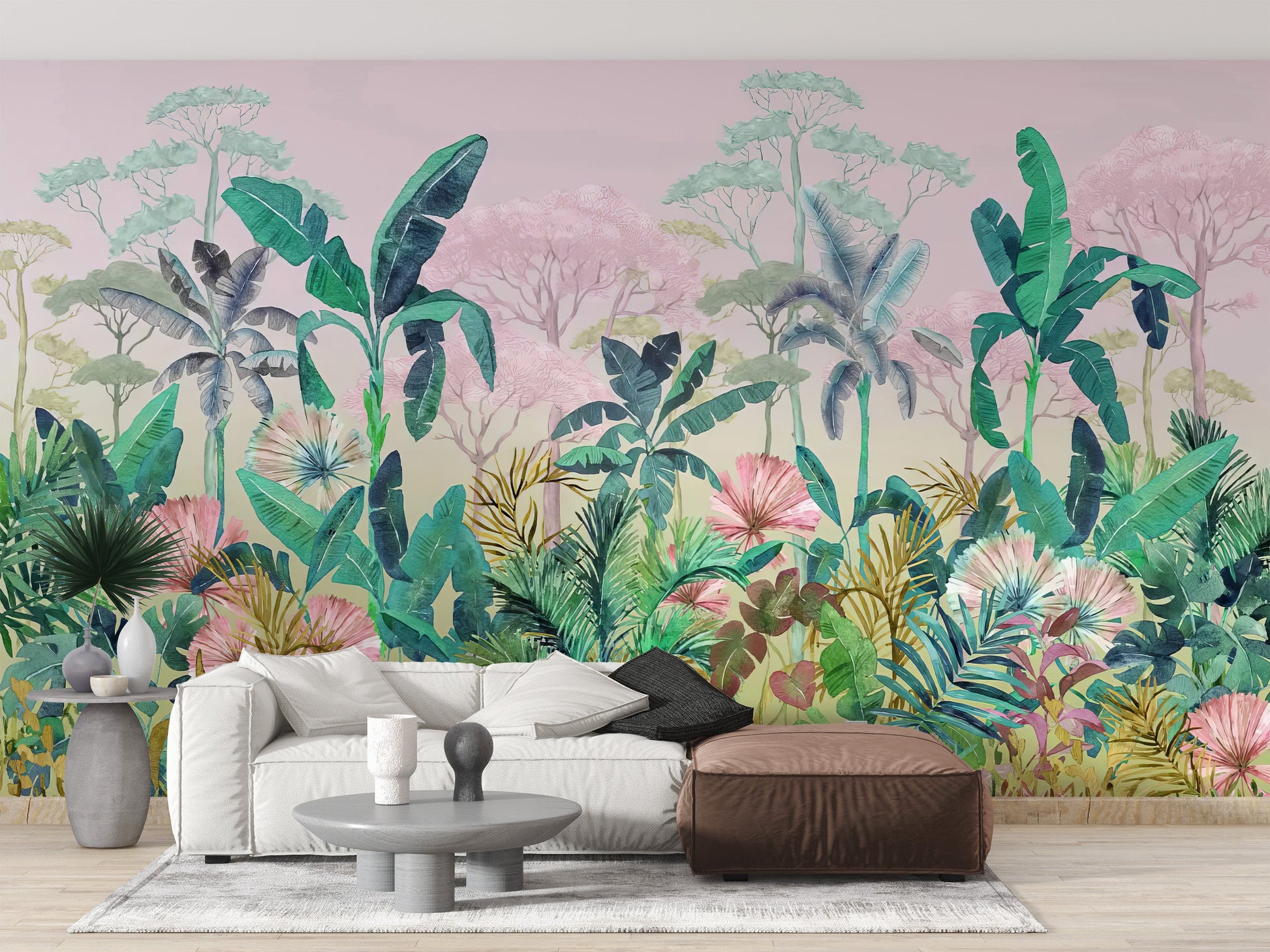 Tropical Jungle Watercolour Wallpaper - Giffywalls