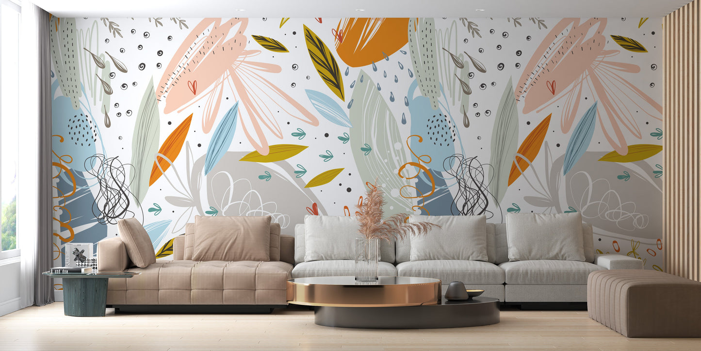 Colorful Floral Doodle Wallpaper - Giffywalls