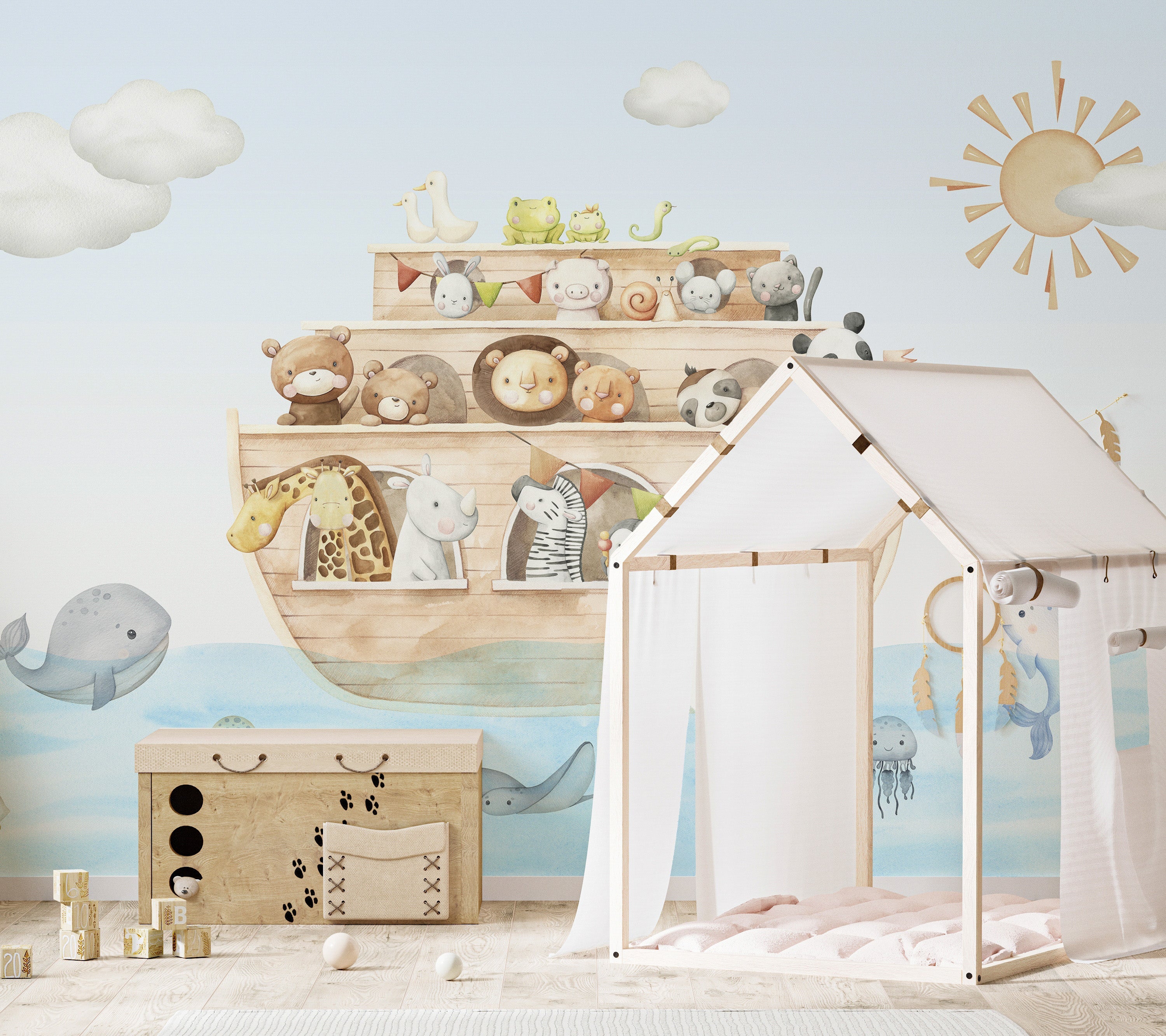 Nautical Adventure Animal Kids Wallpaper - Giffywalls