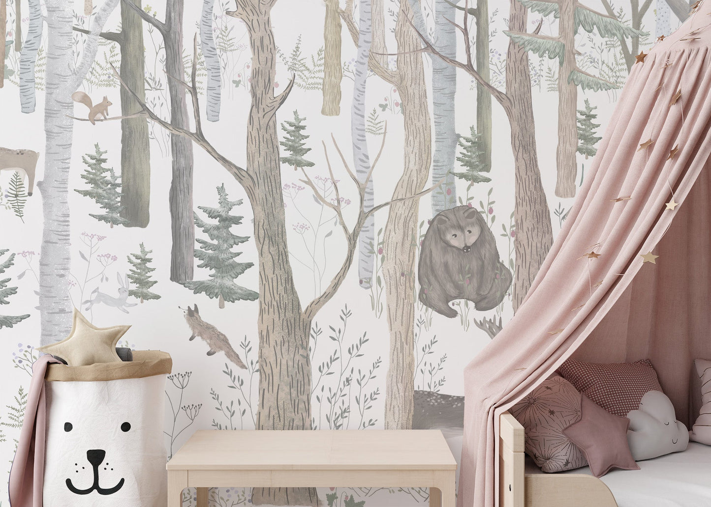 Mystical Forest Scene Wall Mural - Giffywalls