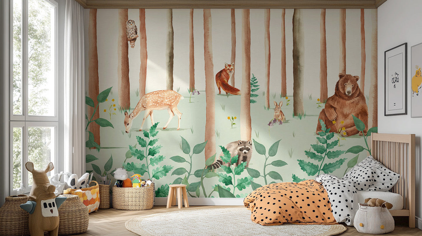 Storybook Wildlife Wall Mural - Giffywalls