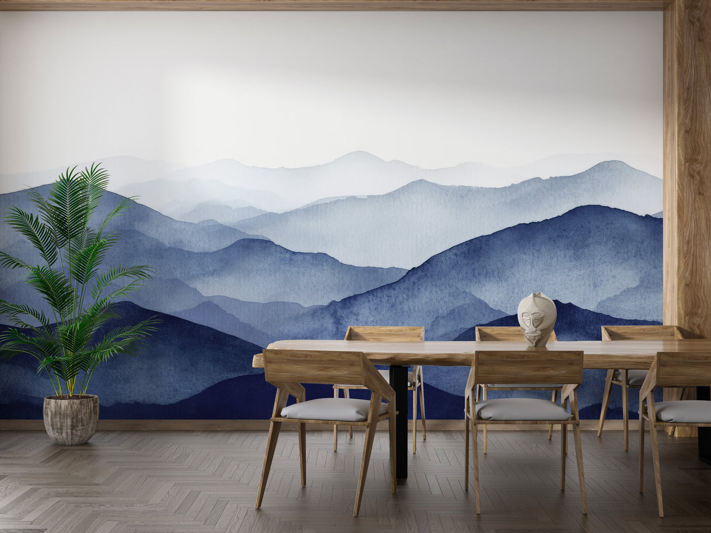 Watercolor Blue Mountain Wallpaper - Giffywalls