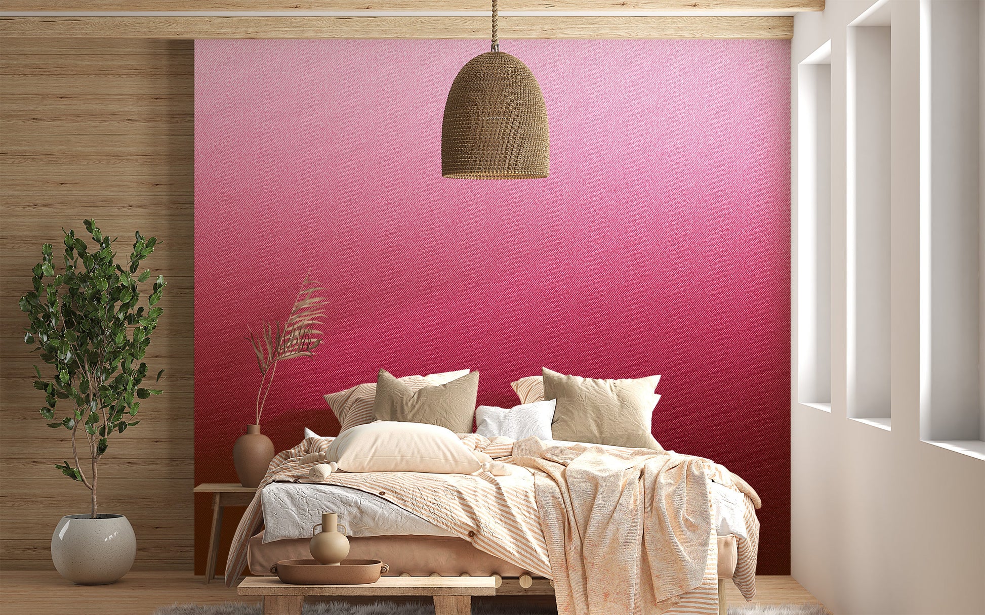 Radiant Pink Ombre Abstract Wall Mural - Giffywalls