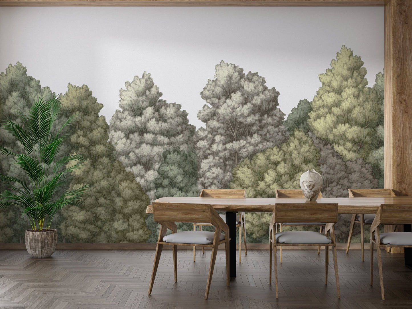 Bring nature to the dining room with Painted Forest Mural