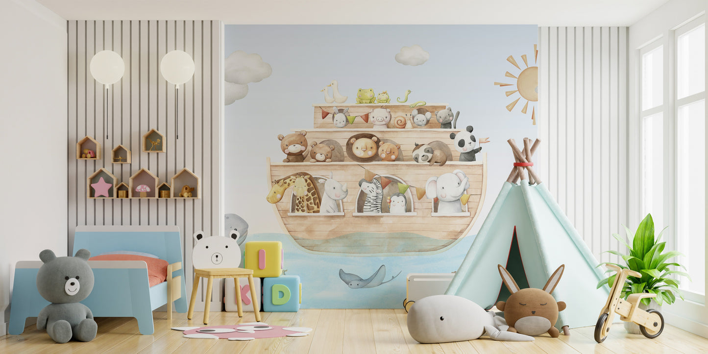 Nautical Adventure Animal Kids Wallpaper - Giffywalls