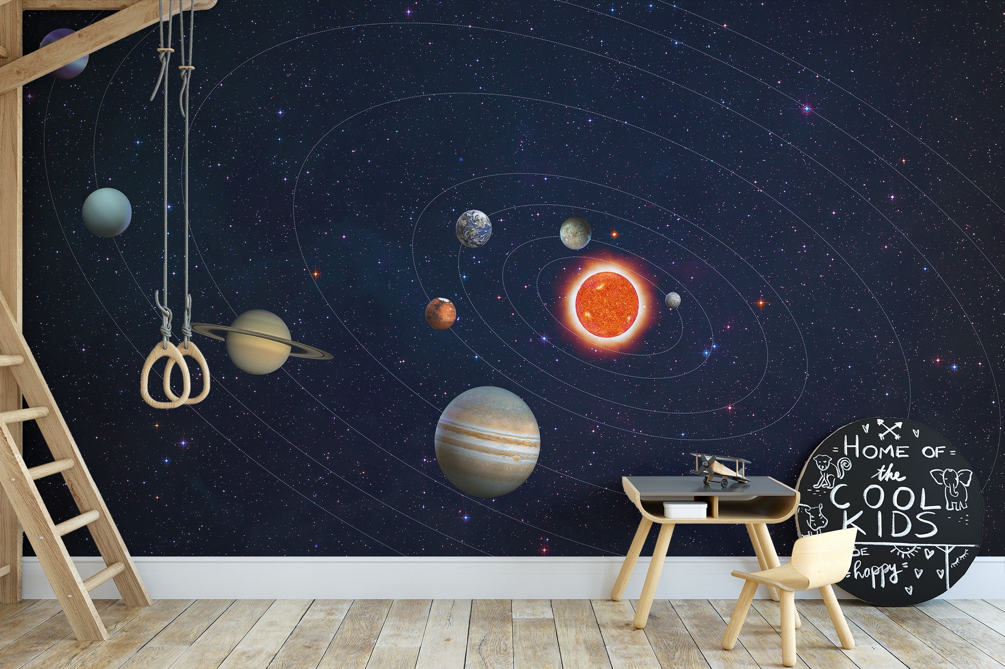 Solar System Planets Orbit Wall Mural - Giffywalls