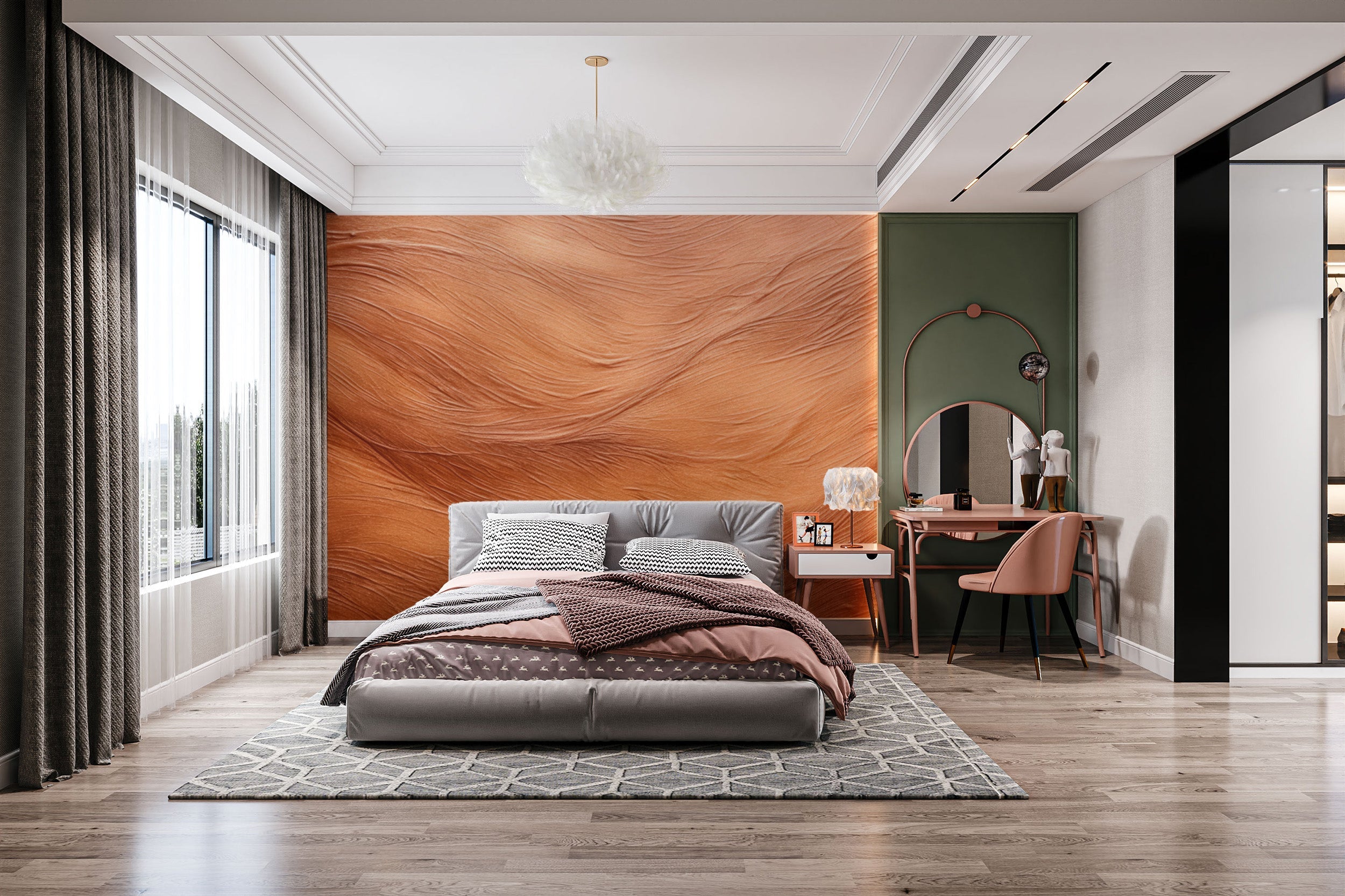 Brown Abstract Wallpaper Mural for home decor