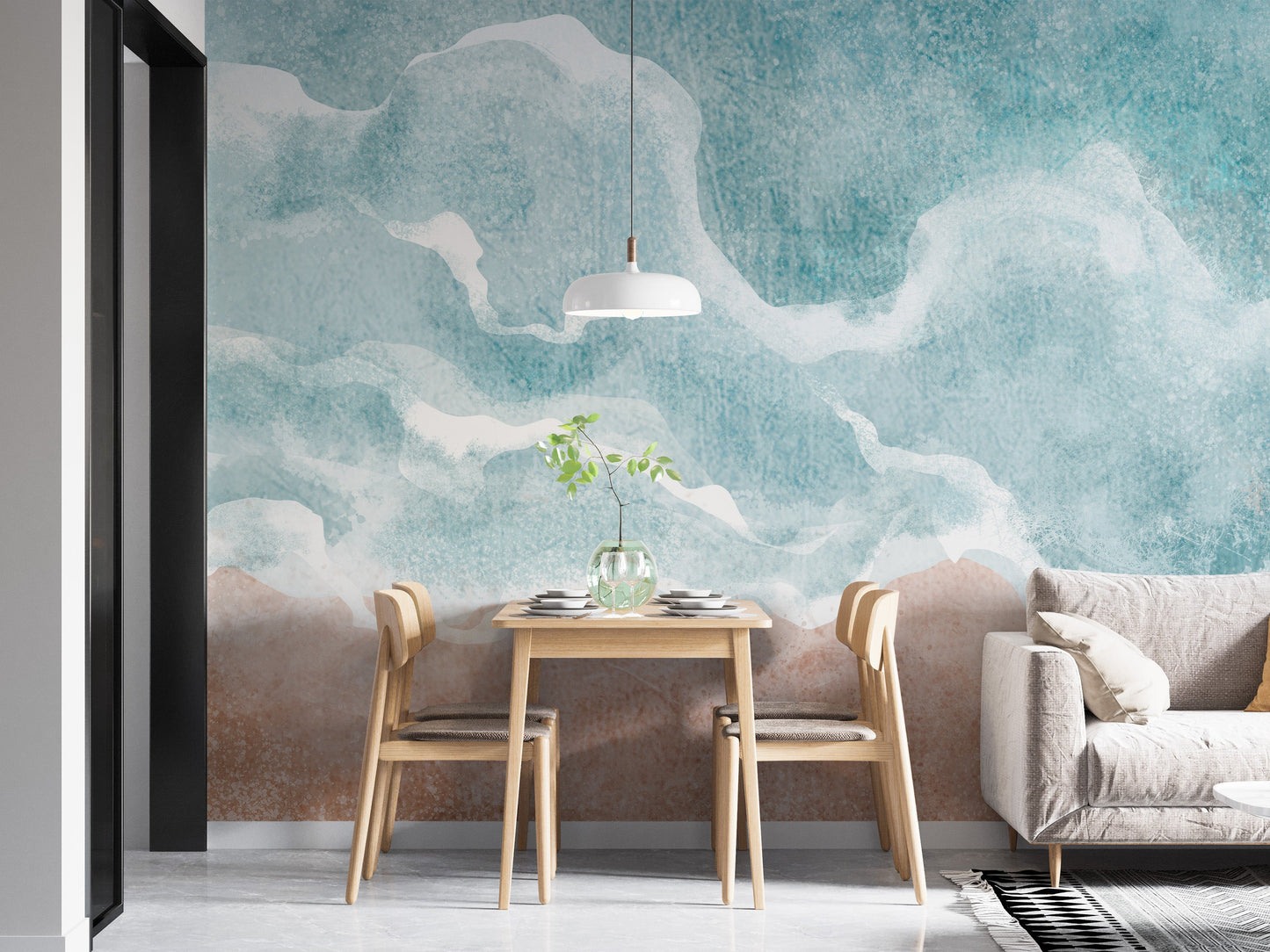 Boho Sea Beach Waves Wall Mural - Giffywalls