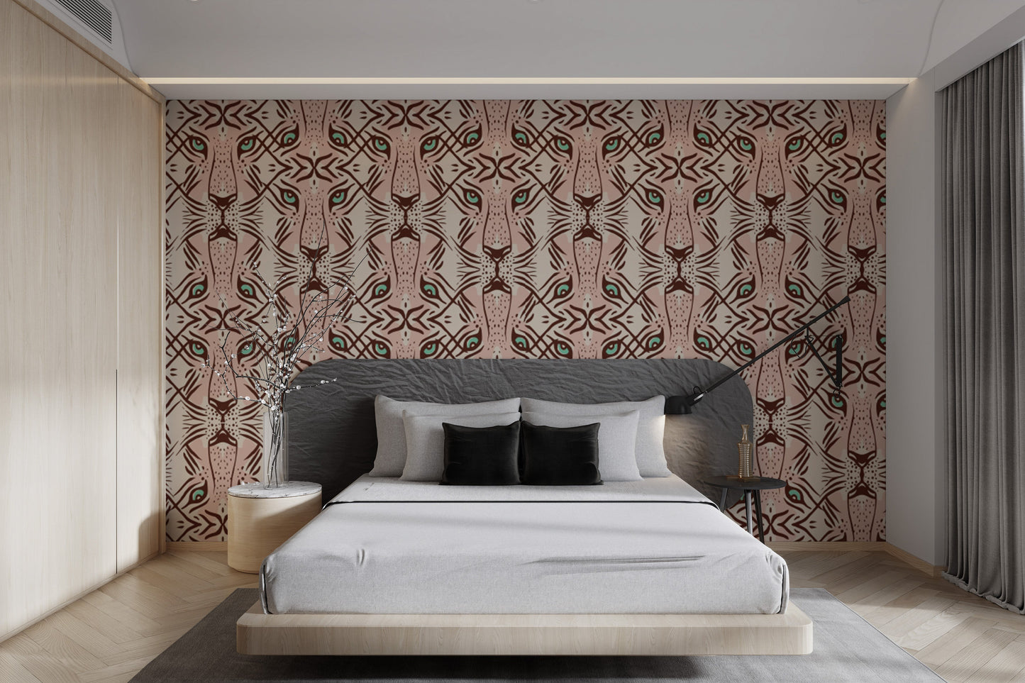 Feline Gaze Whimsical wallpaper for cozy spaces