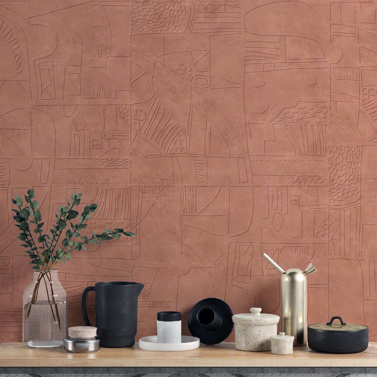 Mystic Terracotta Wall Mural - Giffywalls