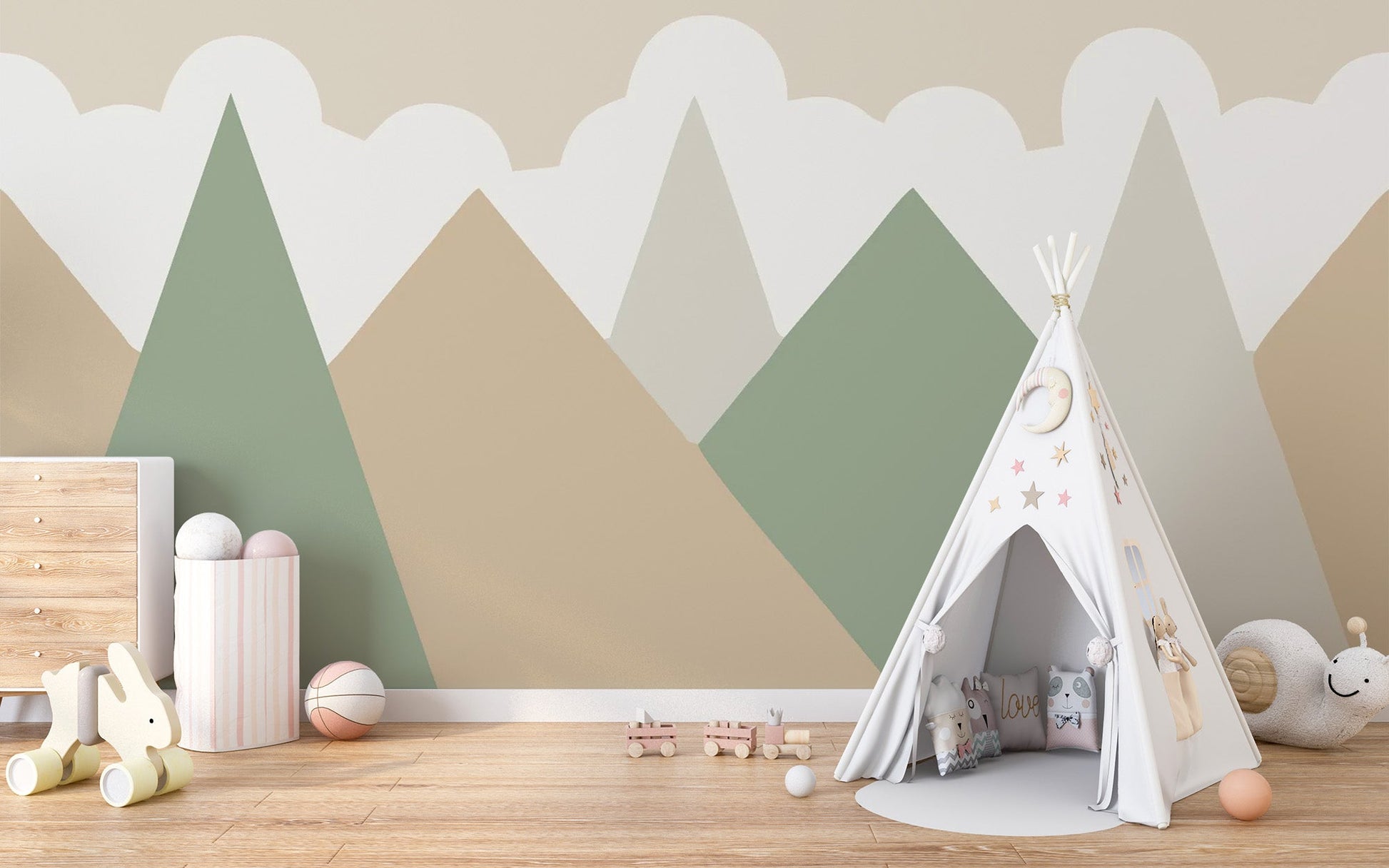 Earthy Mountain Animated Peel and Stick Wallpaper - Giffywalls