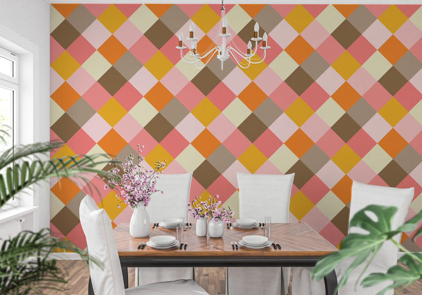 Create elegance with Portuguese Tiles Azulejos Cube Wallpaper