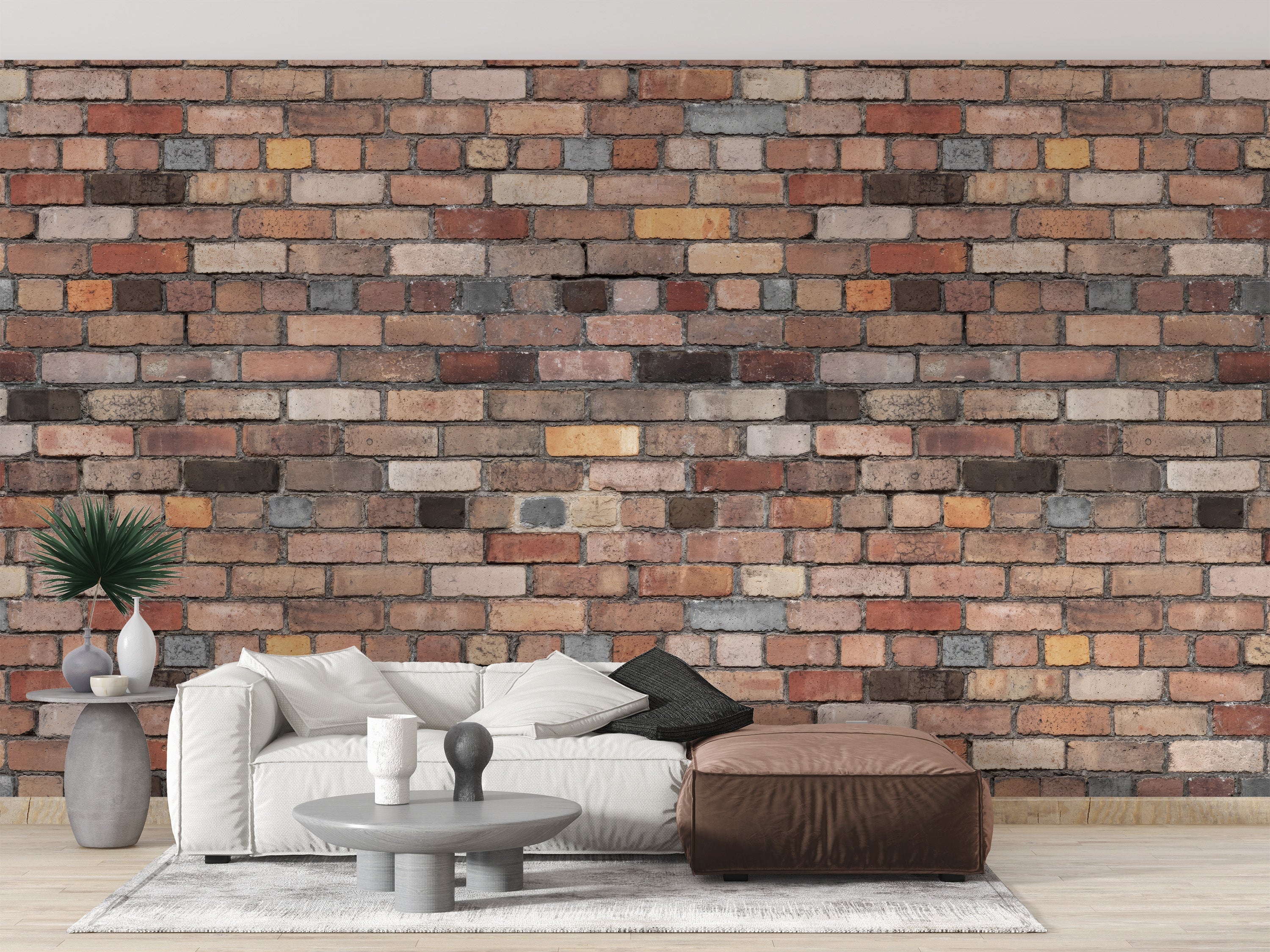 Rustic Charm Brick Mural - Giffywalls