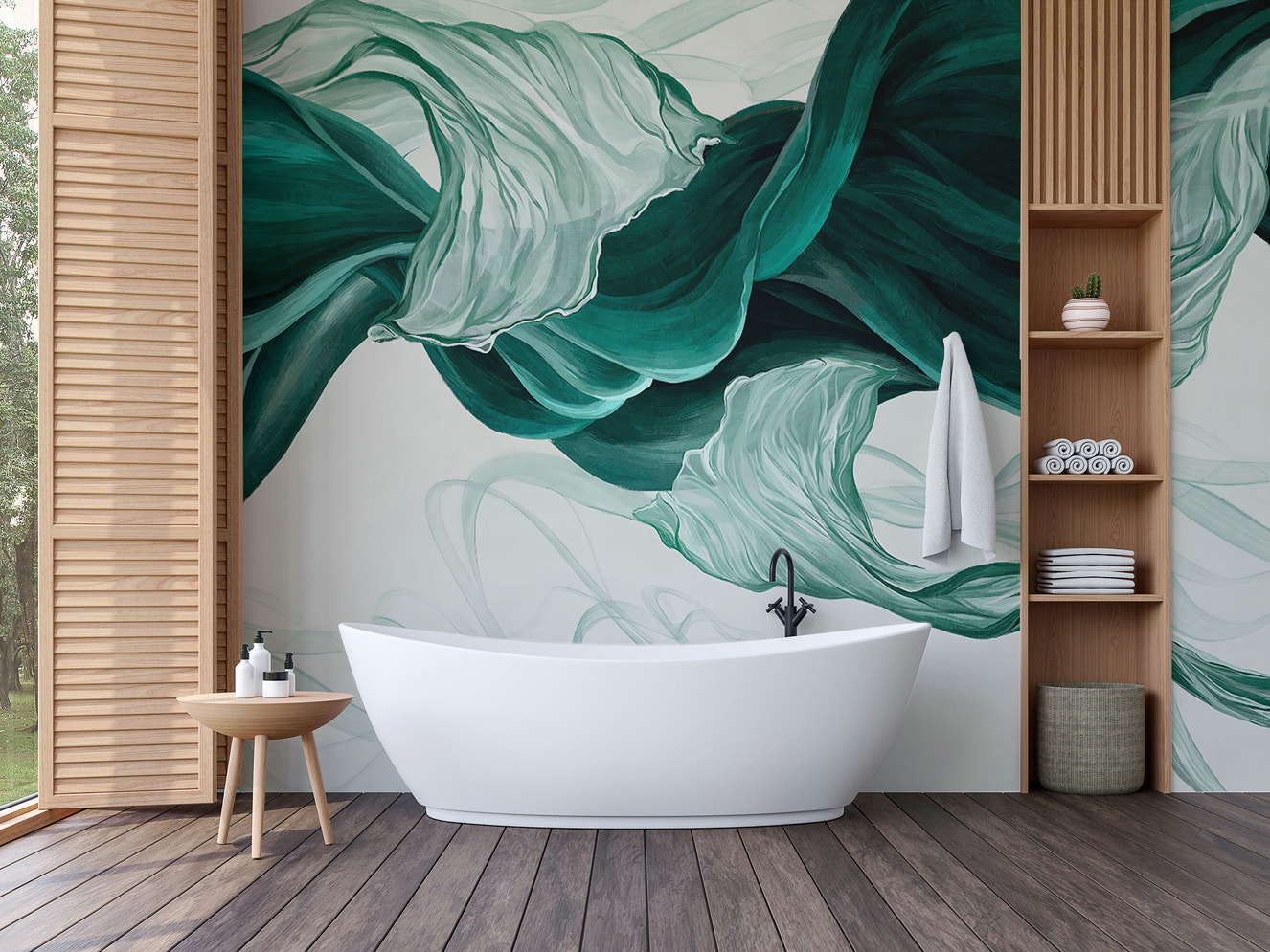 Nature-Inspired Fluid Wallpaper Design
