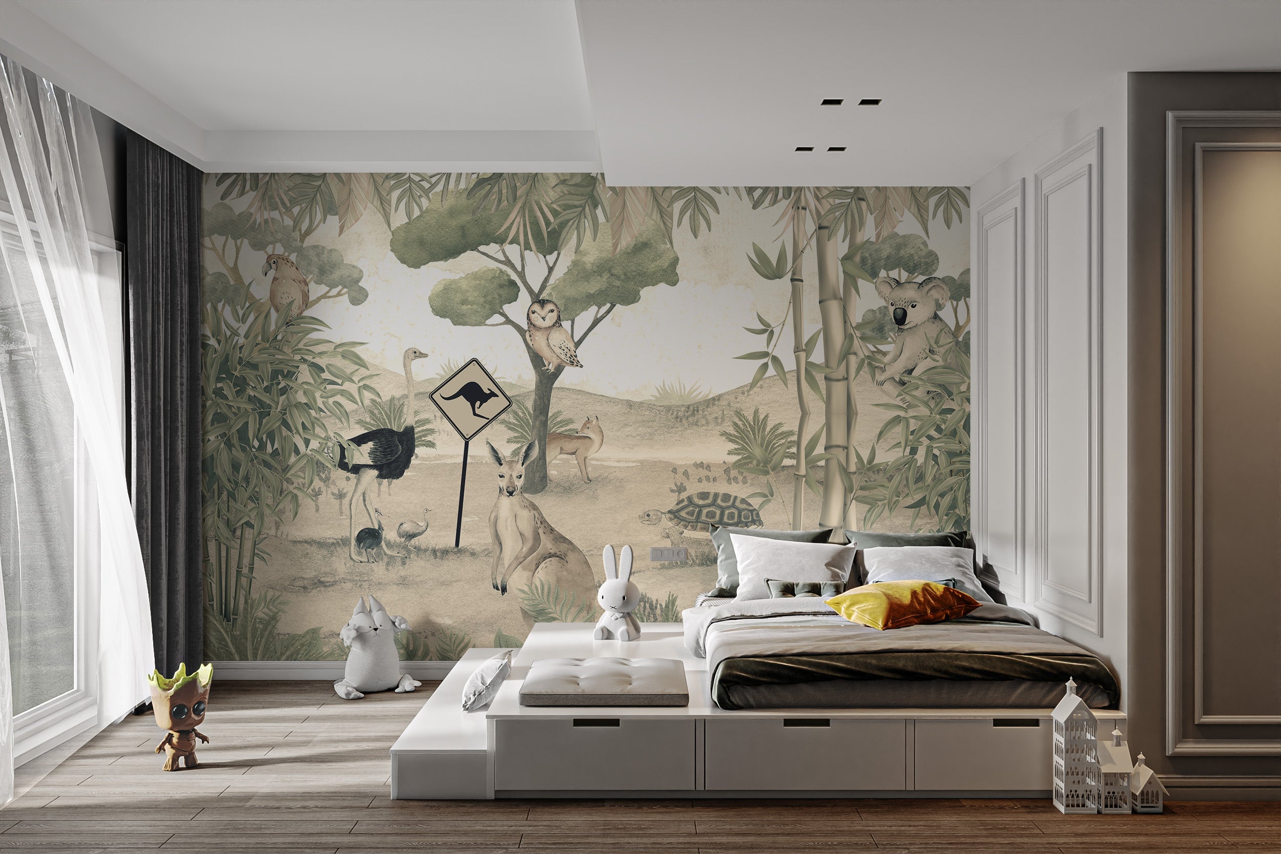 Aussie Fauna Fantasy Mural - Giffywalls