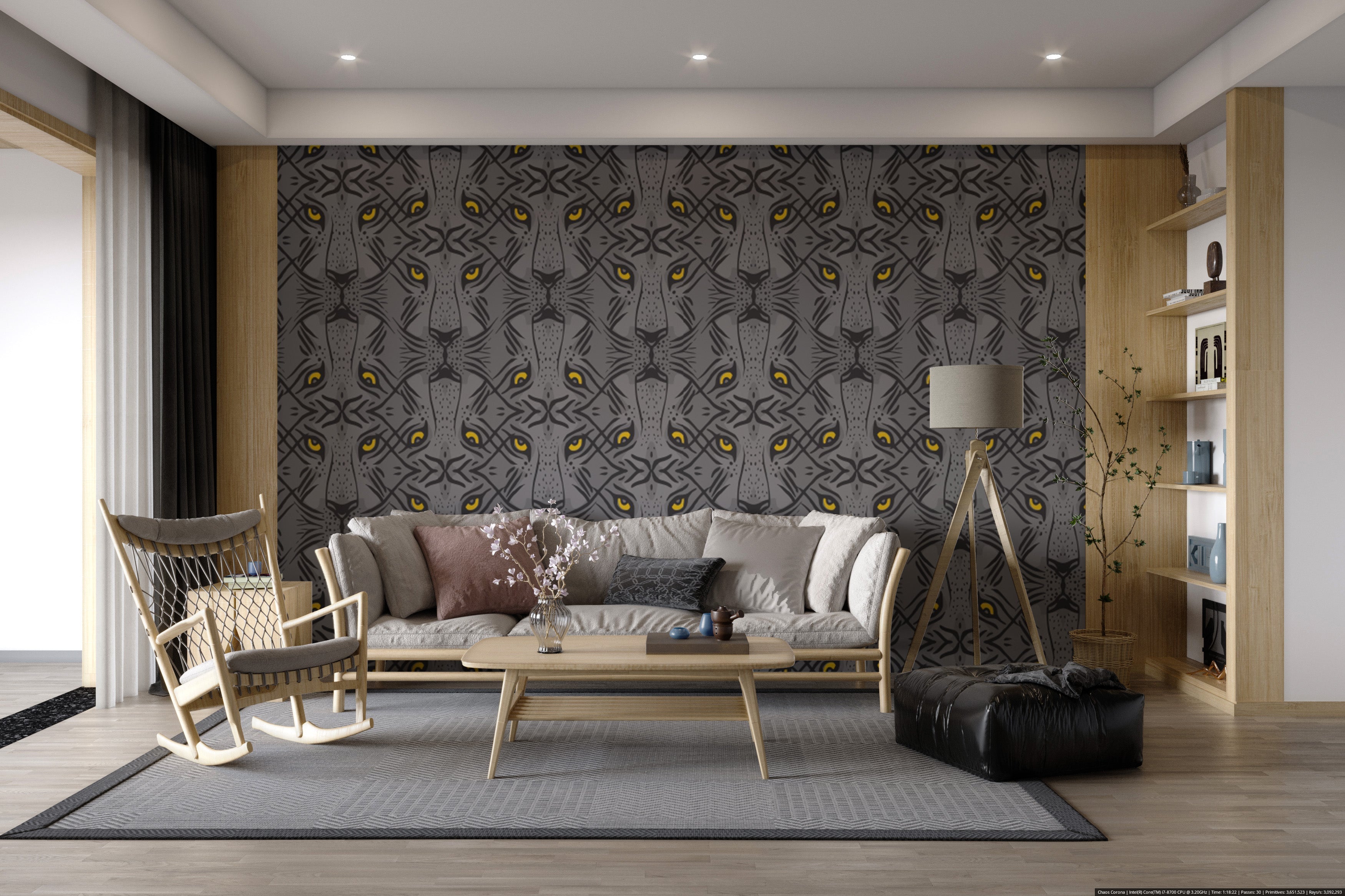 Chic Tiger Gaze wallpaper for modern interiors