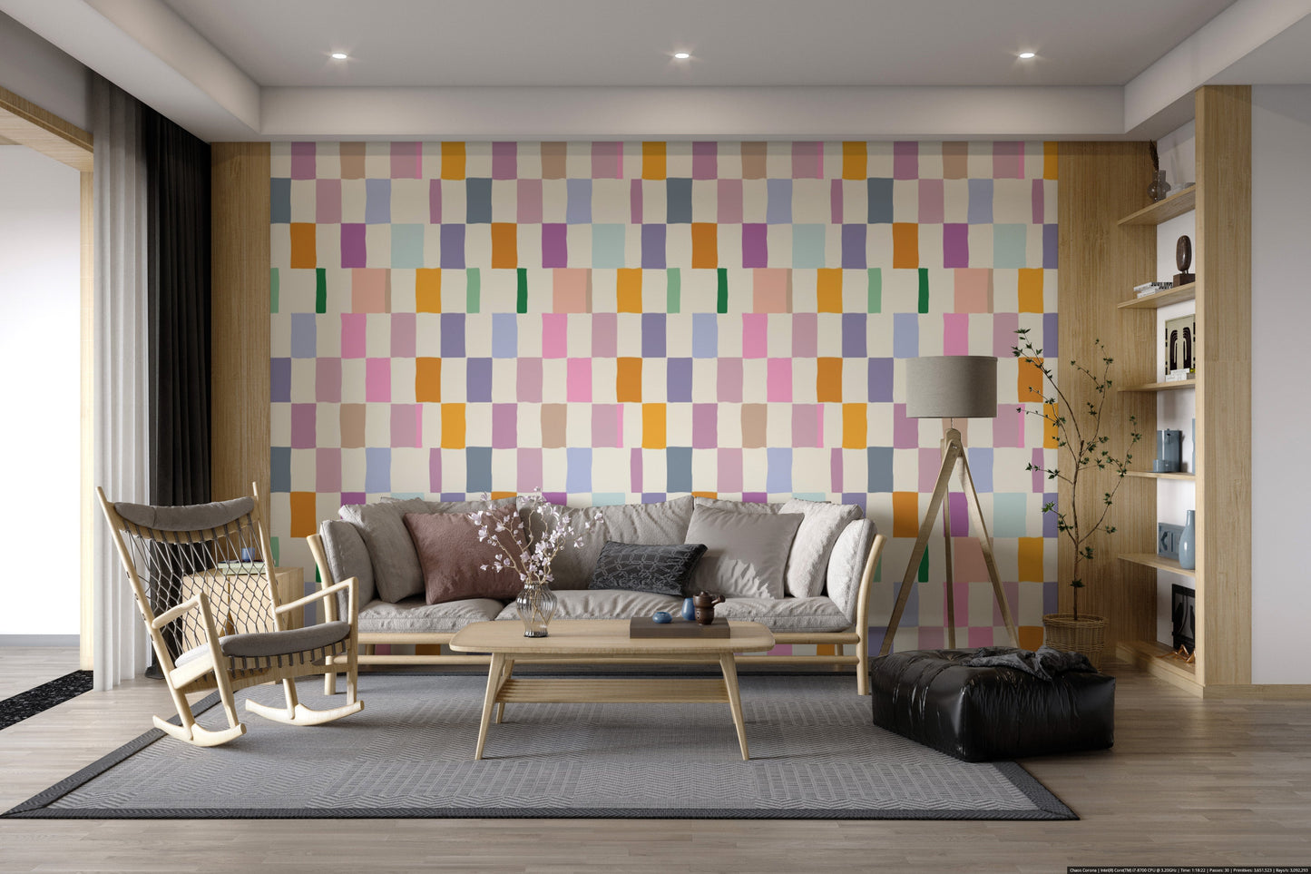 Self-adhesive Colorful Mosaic wallpaper for walls