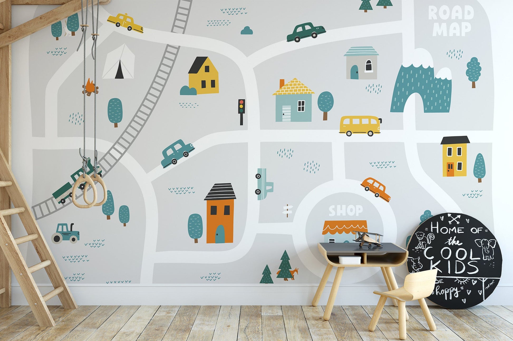 Town Map Wall Mural - Giffywalls