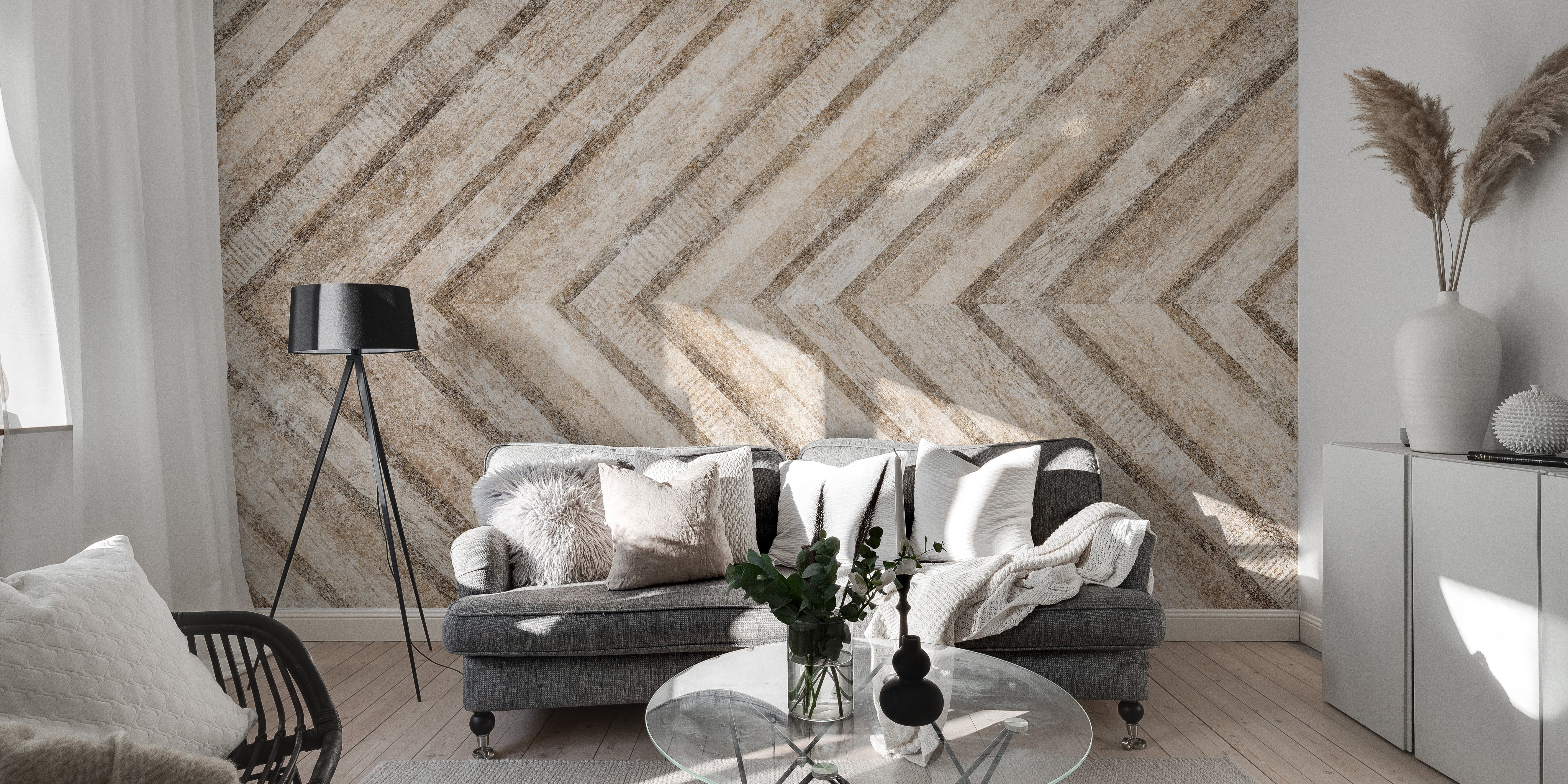 Geometric stone inspired wall mural
