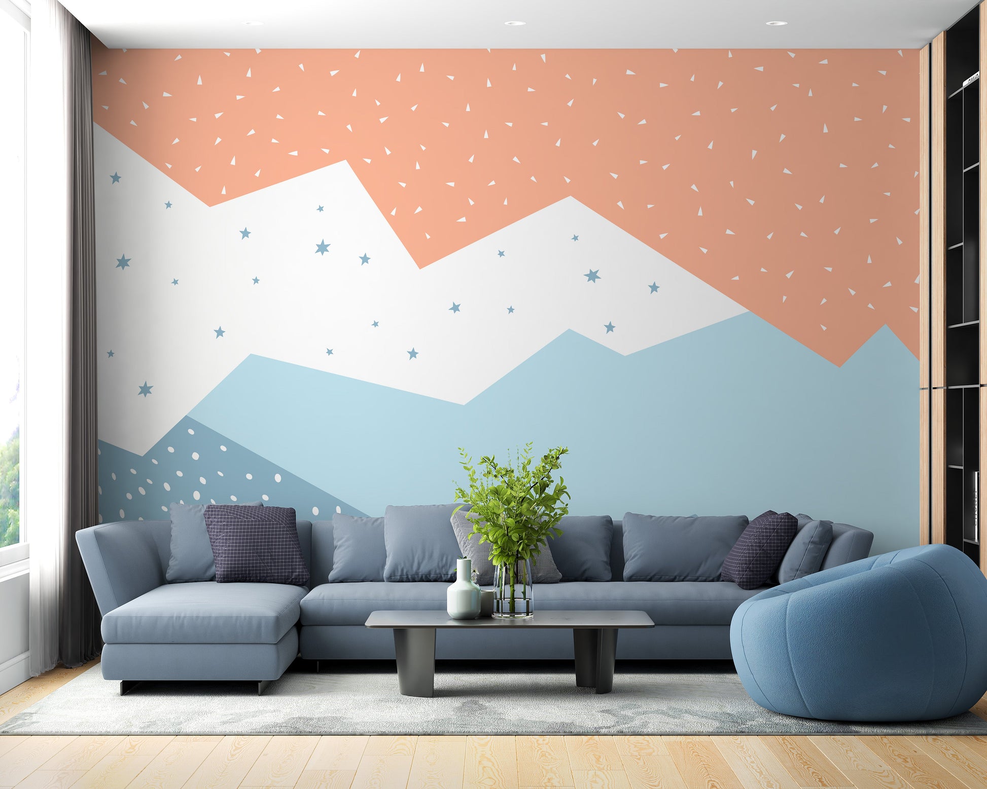 Colorful Geometric Mountain Wallpaper Murals - Giffywalls