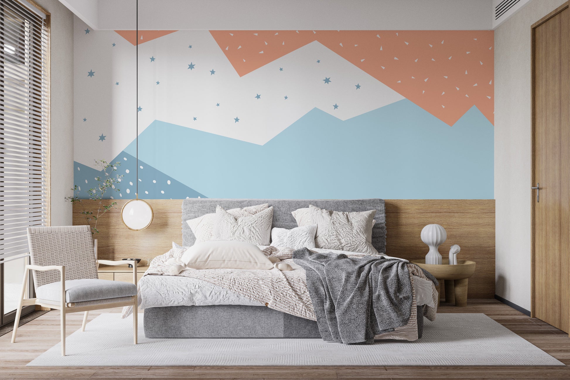 Colorful Geometric Mountain Wallpaper Murals - Giffywalls