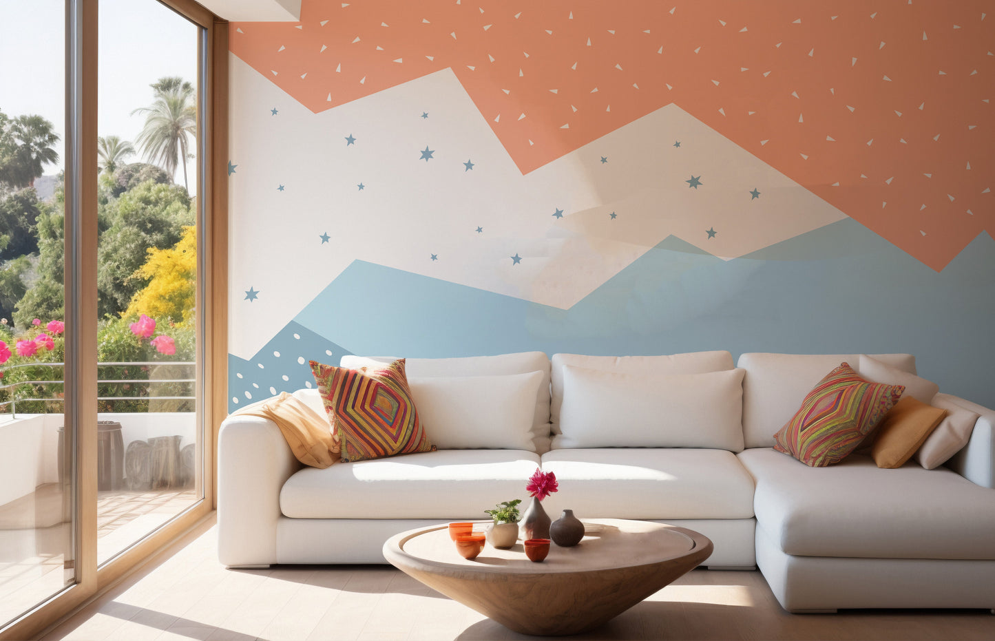 Colorful Geometric Mountain Wallpaper Murals - Giffywalls