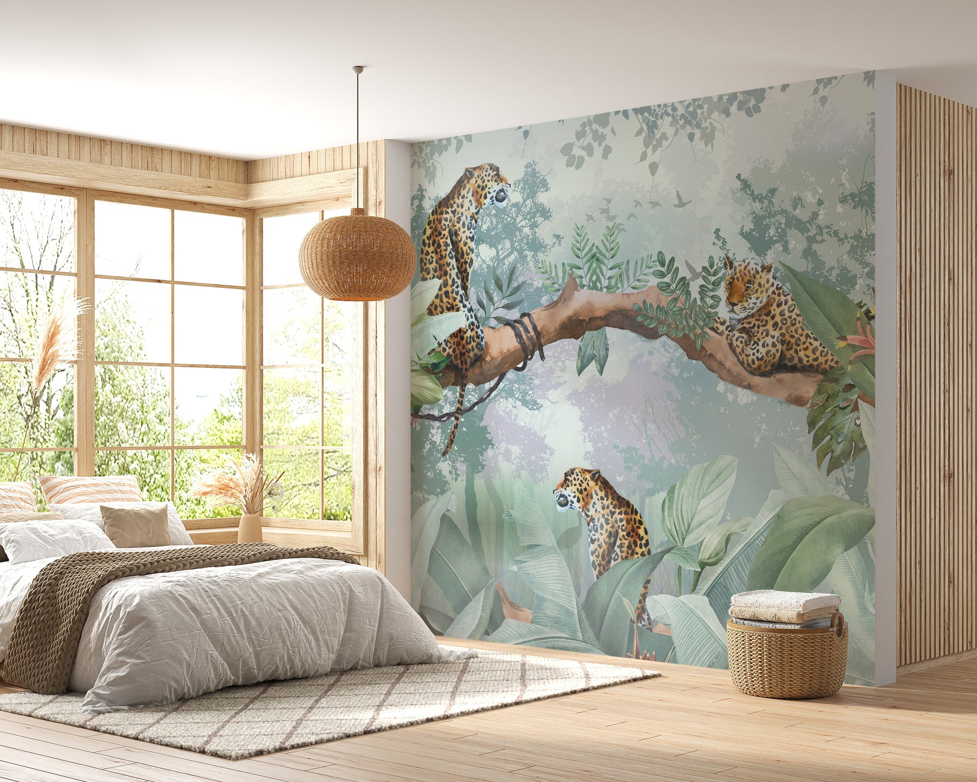 Playful leopard print wallpaper with charm
