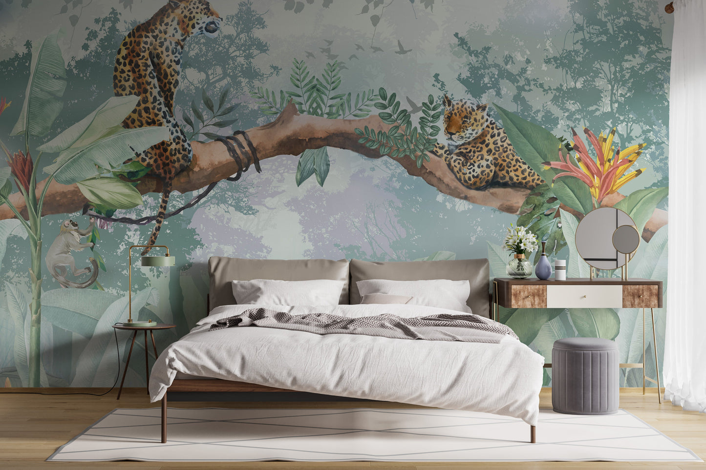 Leopard on the Trees Wallpaper Mural - Giffywalls