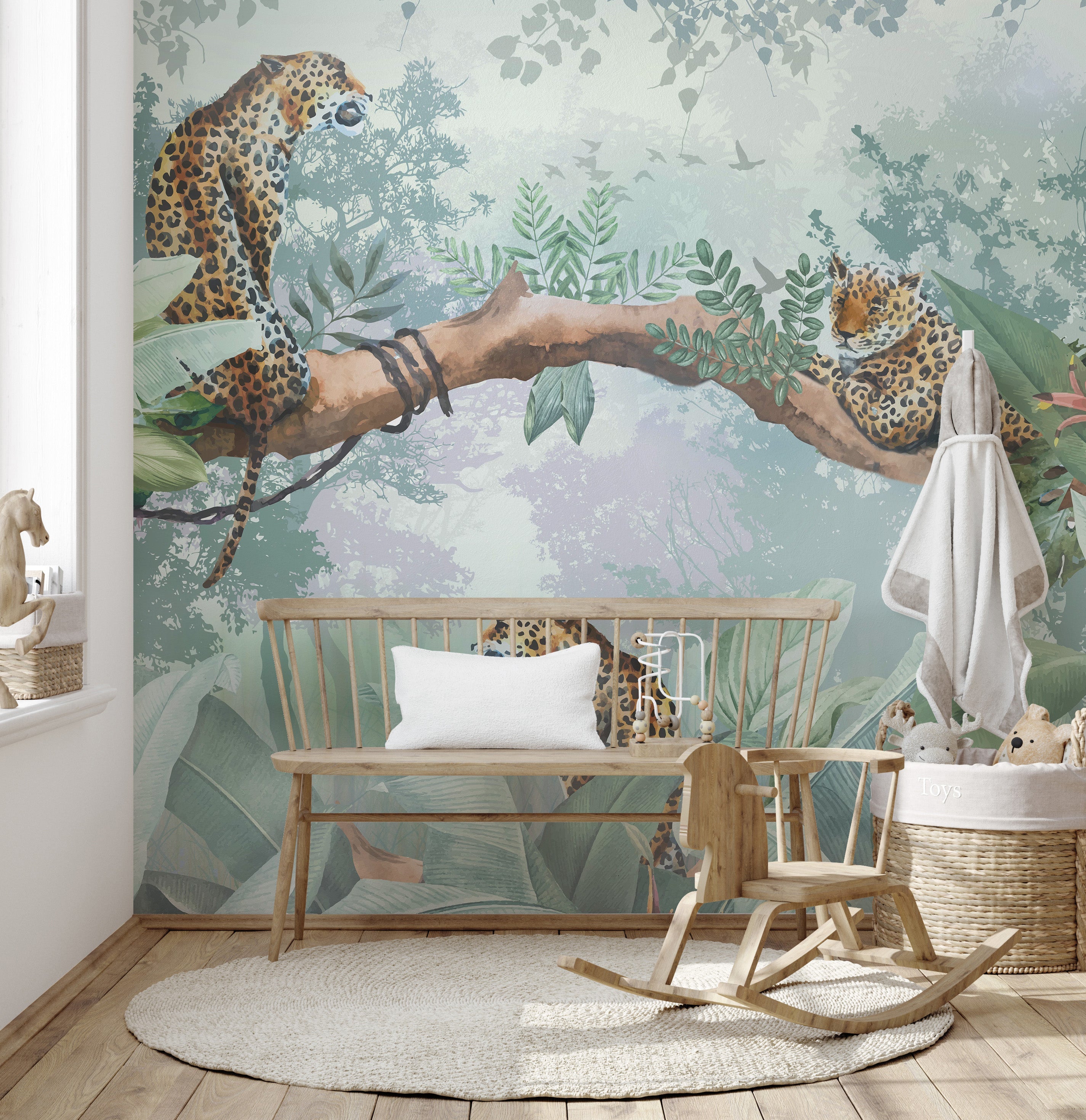 Leopard on the Trees Wallpaper Mural - Giffywalls