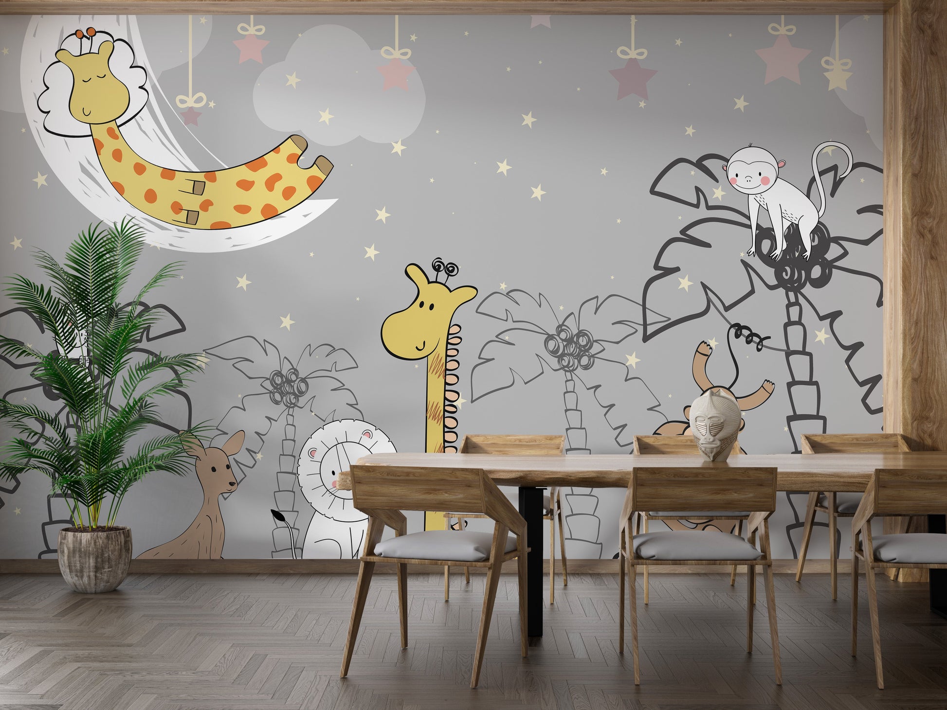 Kids Jungle Animal Friends Wall Mural - Giffywalls