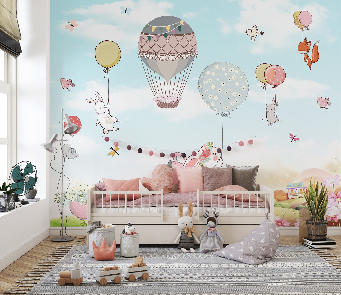 Playful cartoon wallpaper for kids’ rooms