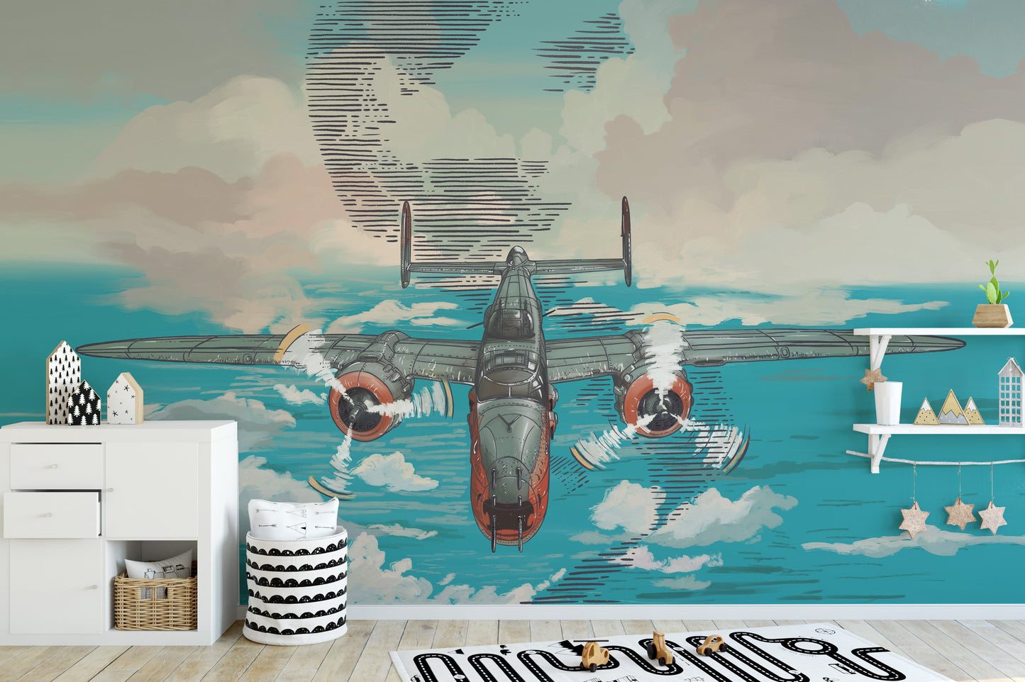 Flying Plane on Blue Ocean Wallpaper - Giffywalls