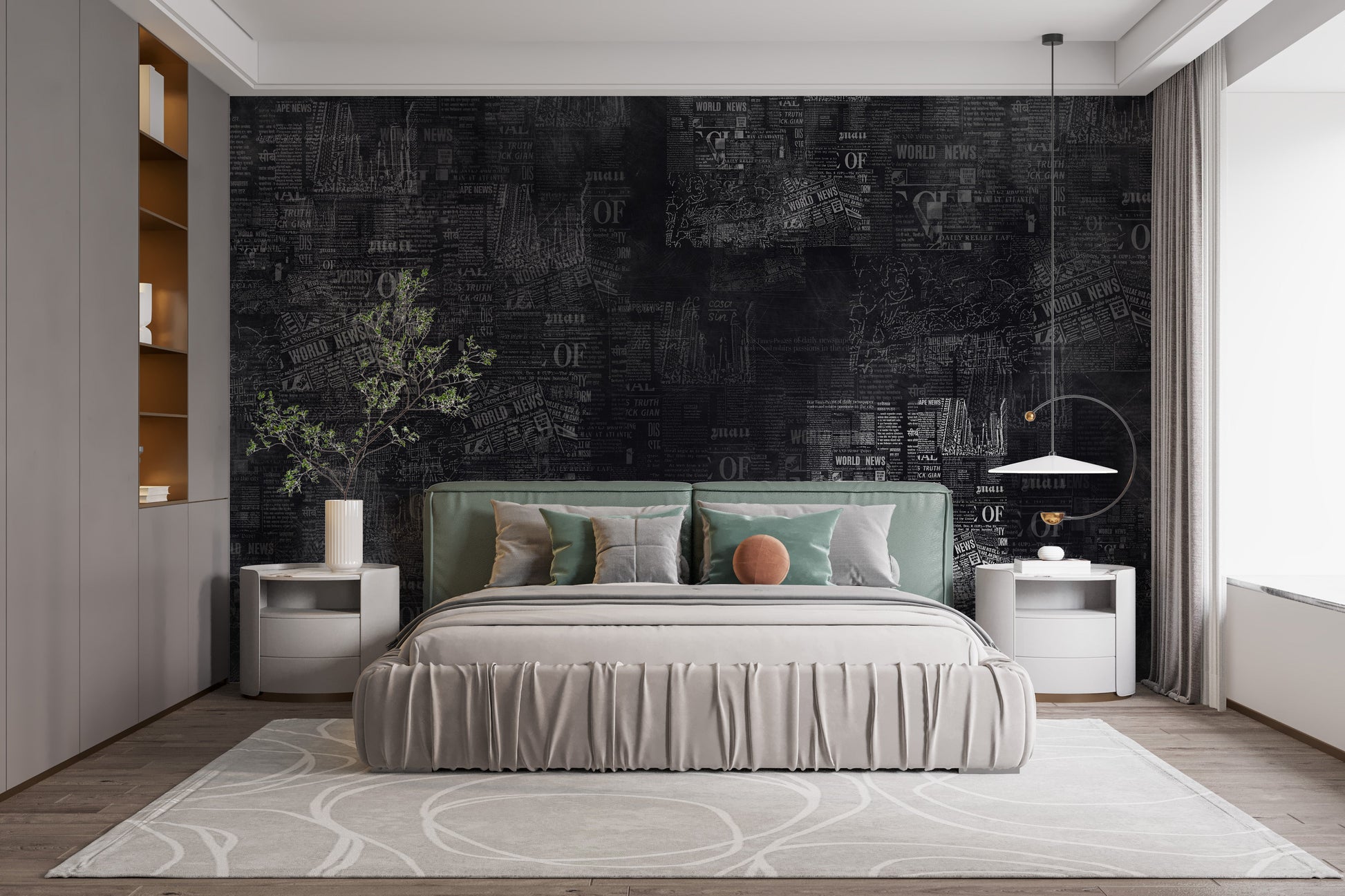 Dark Newspaper Headlines Wallpaper Mural - Giffywalls