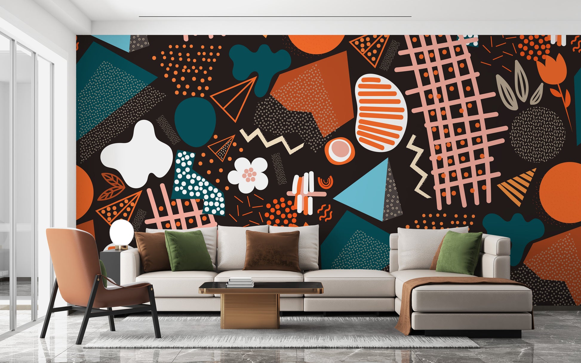 Handcrafted Abstract Art Wallpaper Wall Mural - Giffywalls