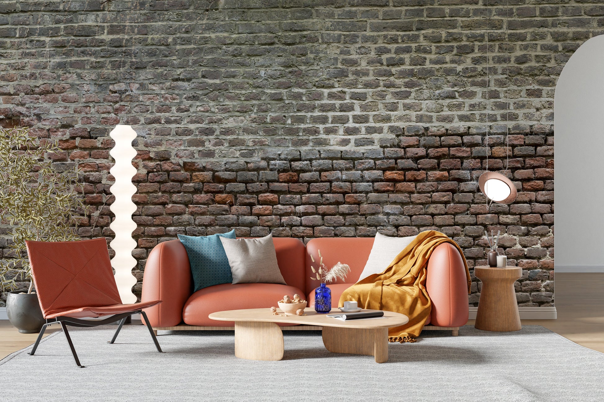 Soiled Dirt & Rustic Brick Wallpaper Mural - Giffywalls