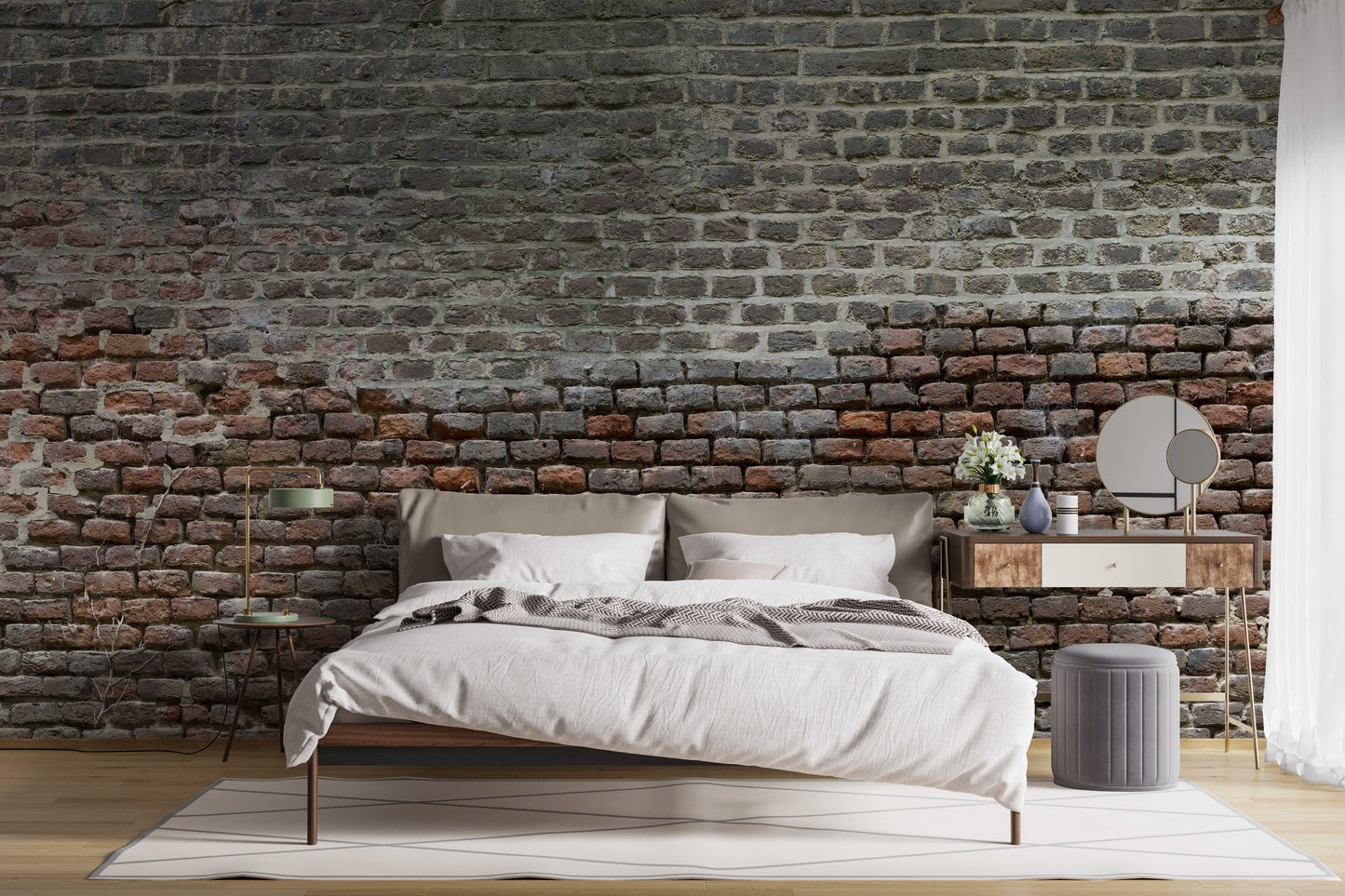 Soiled Dirt & Rustic Brick Wallpaper Mural - Giffywalls