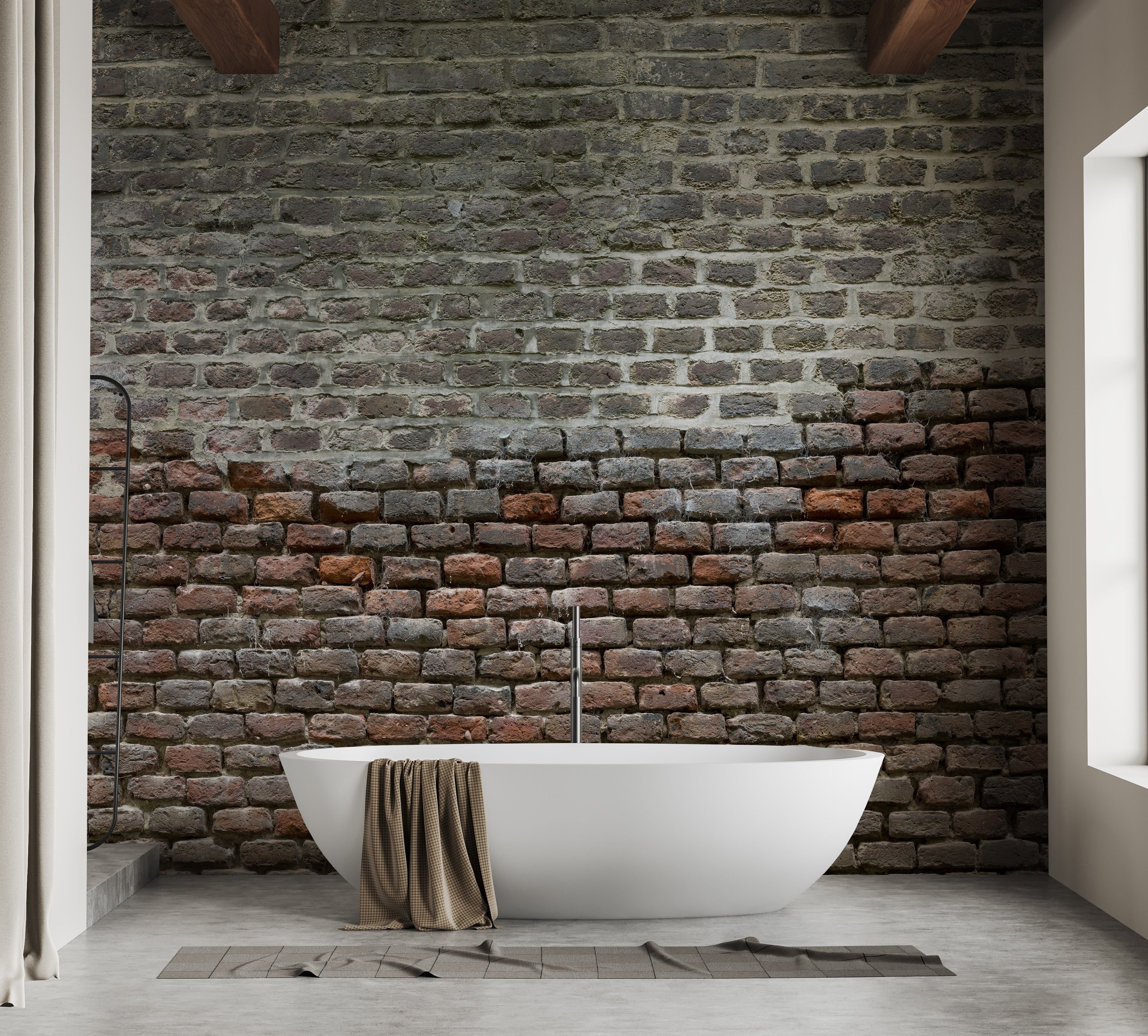 Soiled Dirt & Rustic Brick Wallpaper Mural - Giffywalls