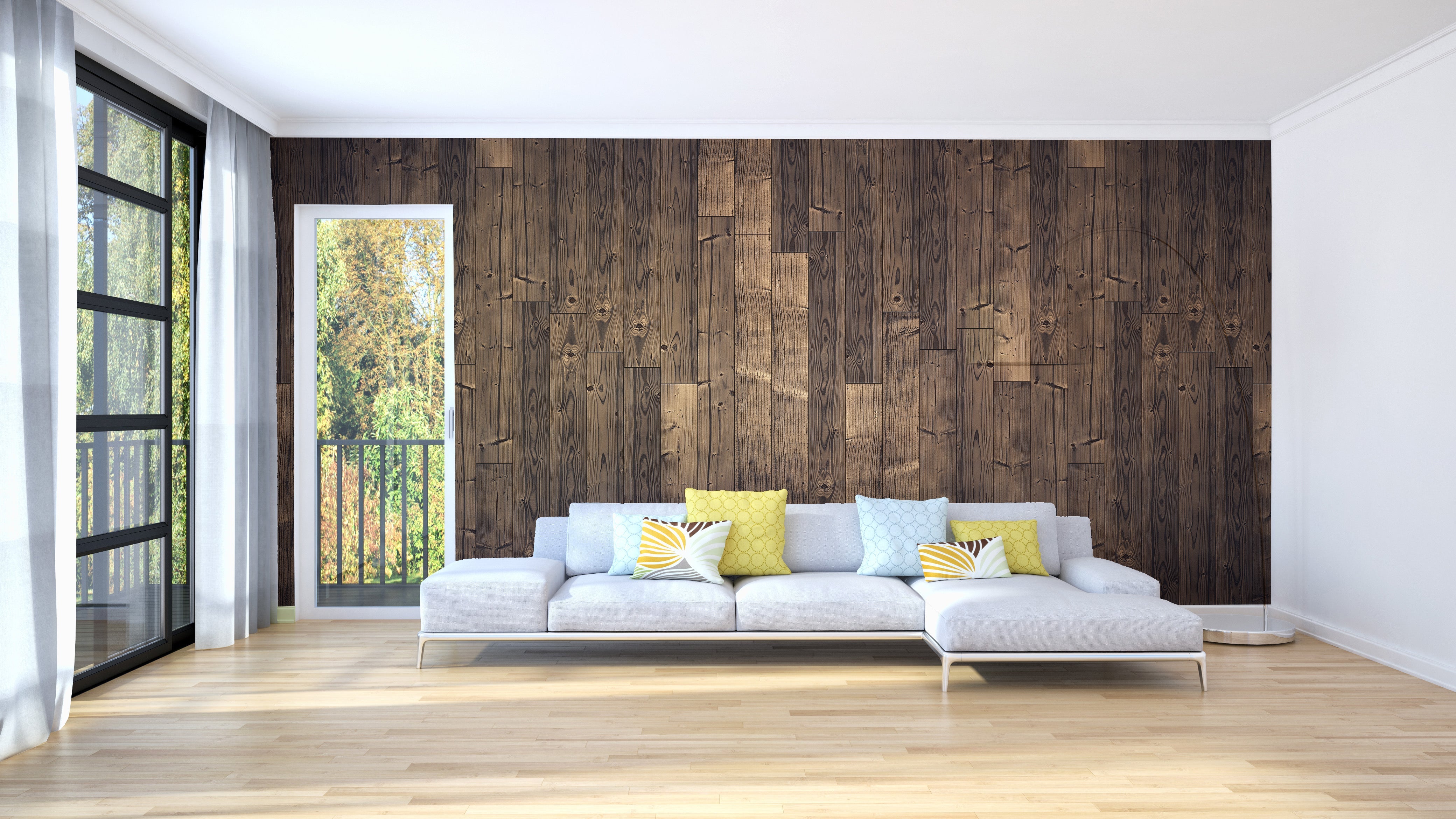 Elegant Solid Dark Brown Oak Wood Wallpaper - Giffywalls