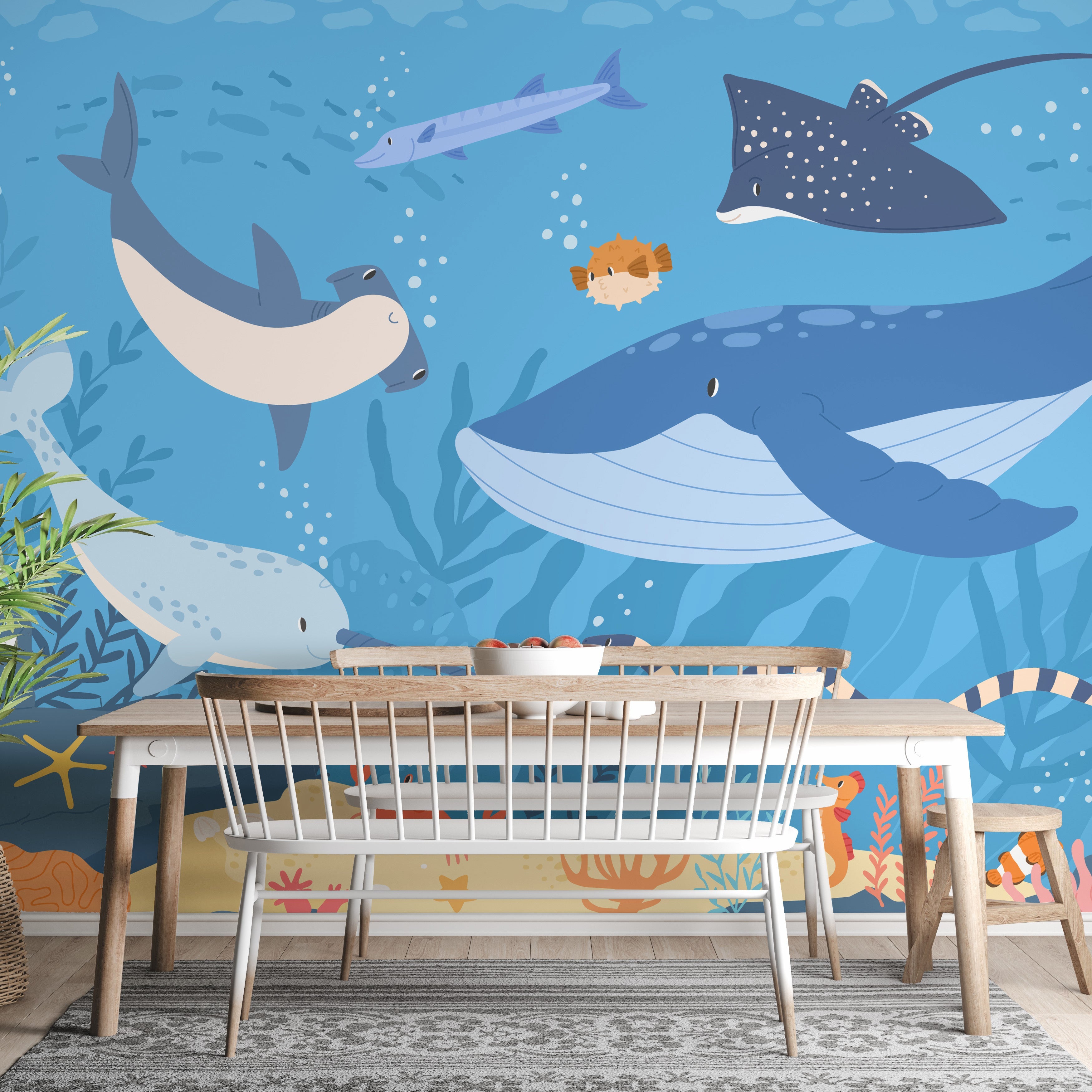 Underwater wallpaper with fish and marine life