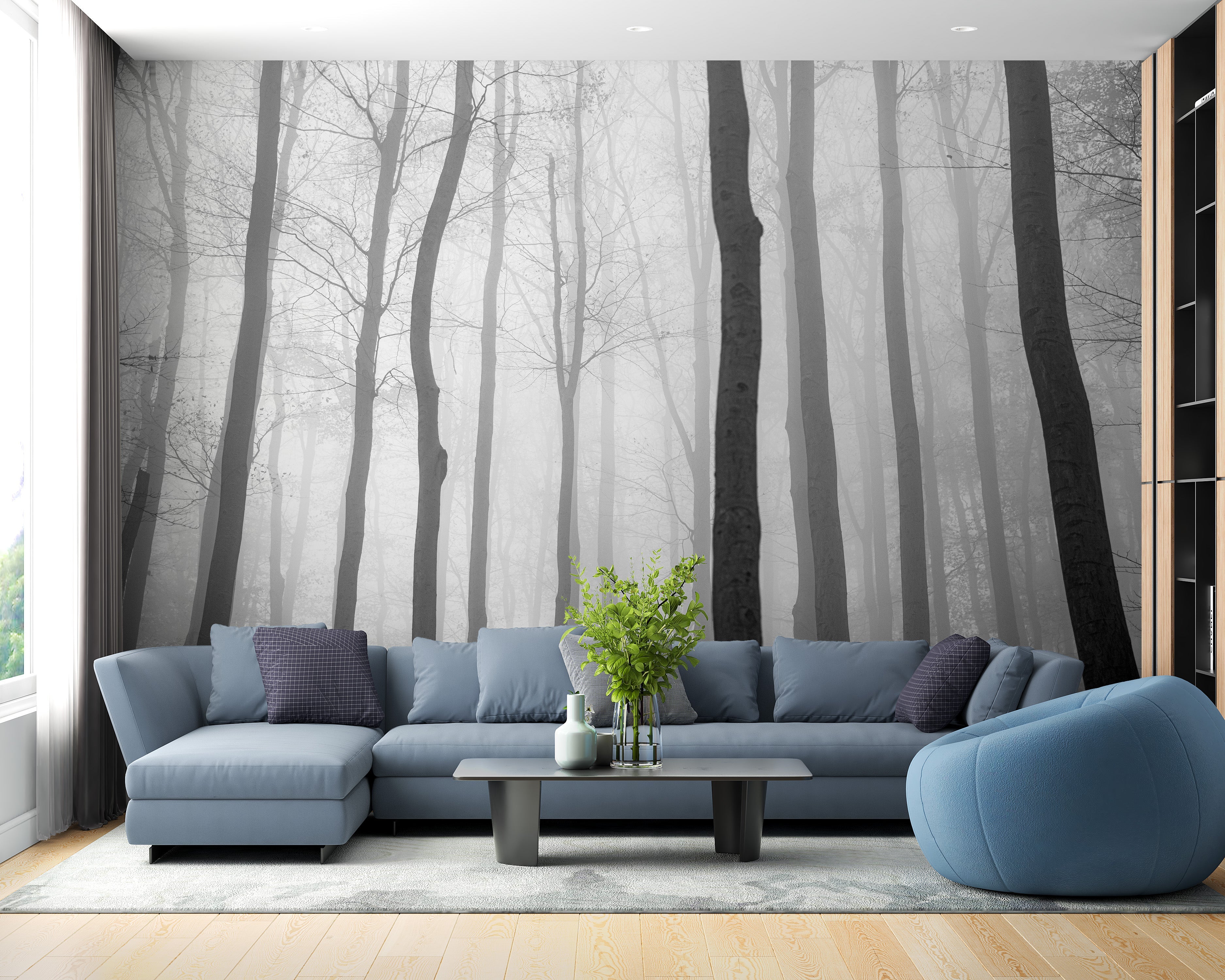 Foggy Day Halloween Jungle View Wallpaper Mural - Giffywalls