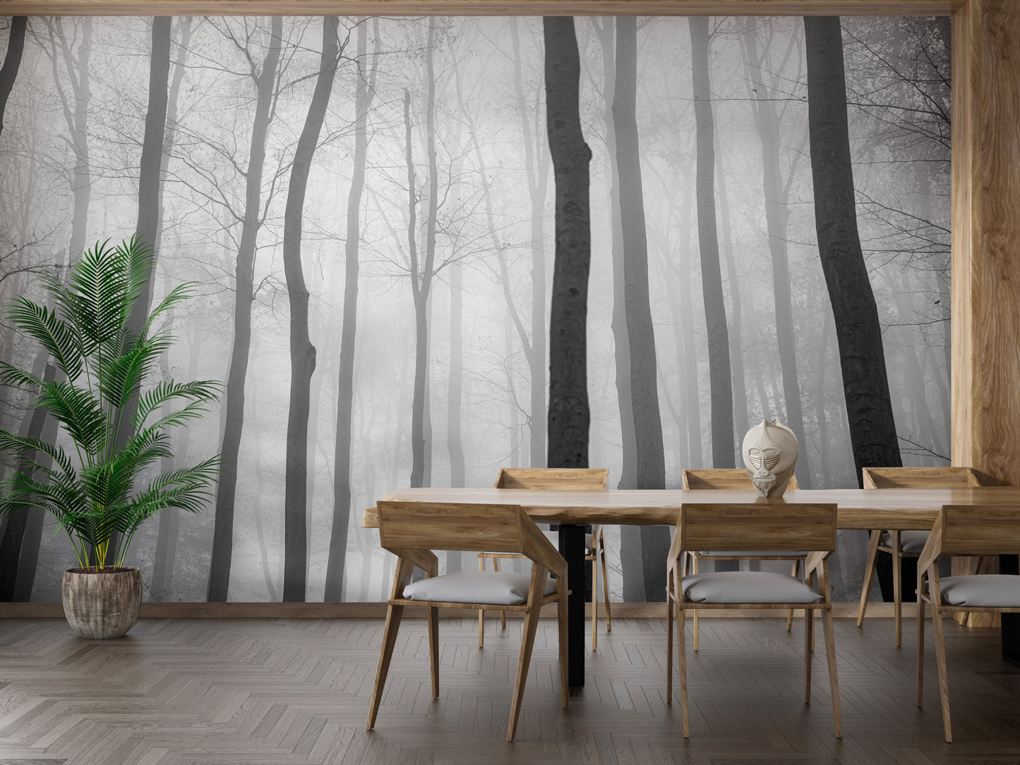 Foggy Day Halloween Jungle View Wallpaper Mural - Giffywalls