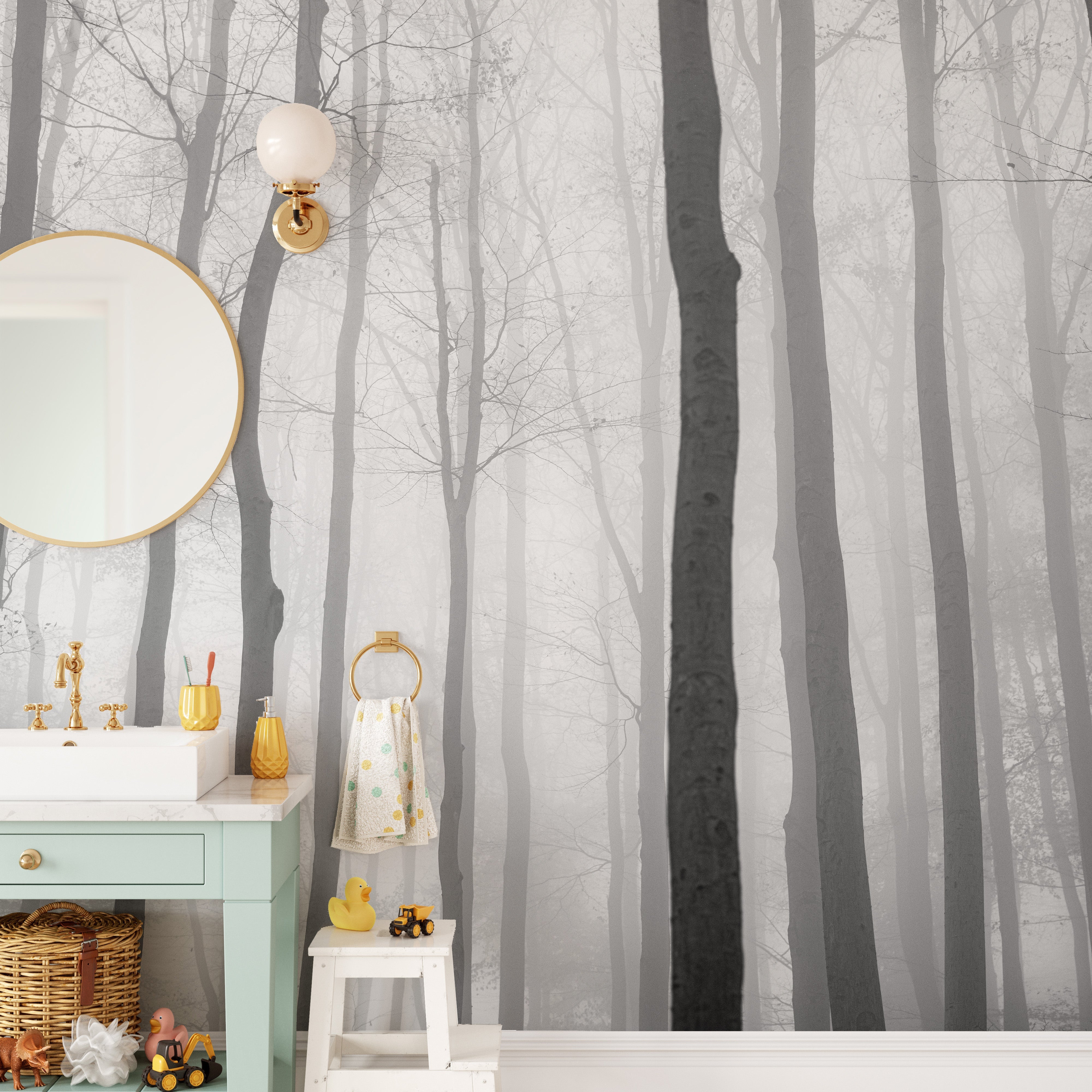 Foggy Day Halloween Jungle View Wallpaper Mural - Giffywalls