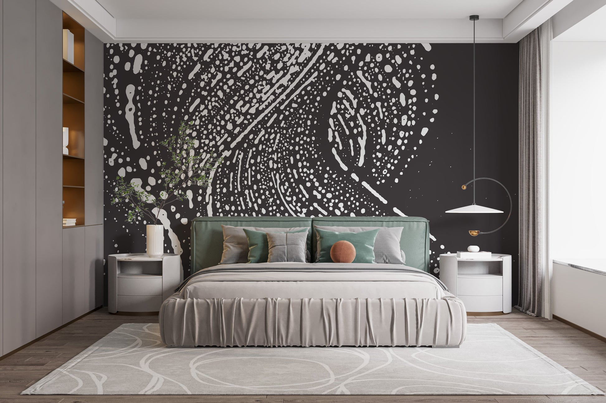 Elegant artistic mural with grey grunge style