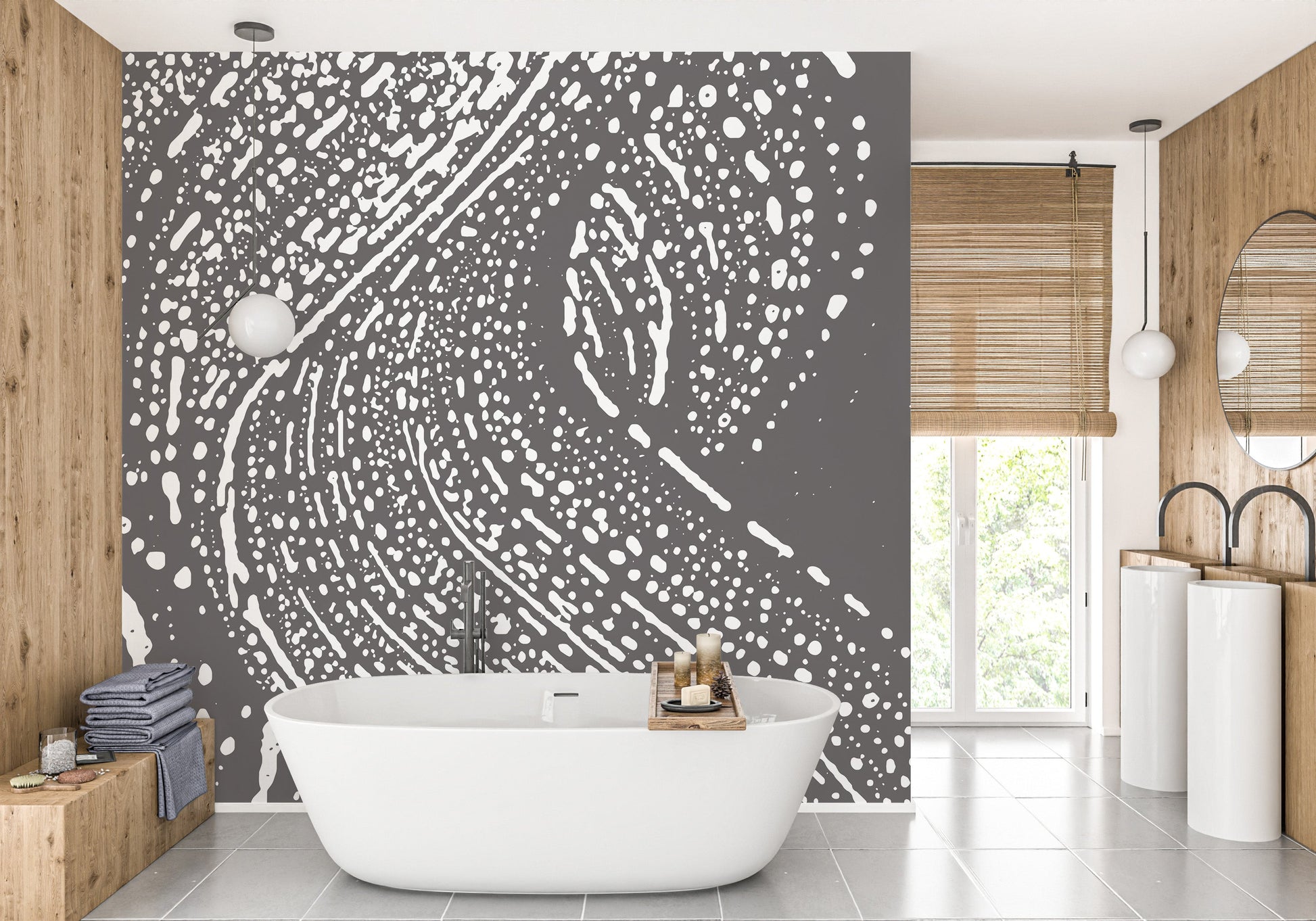 Grey Grunge Effect Artistic Wallpaper Mural - Giffywalls