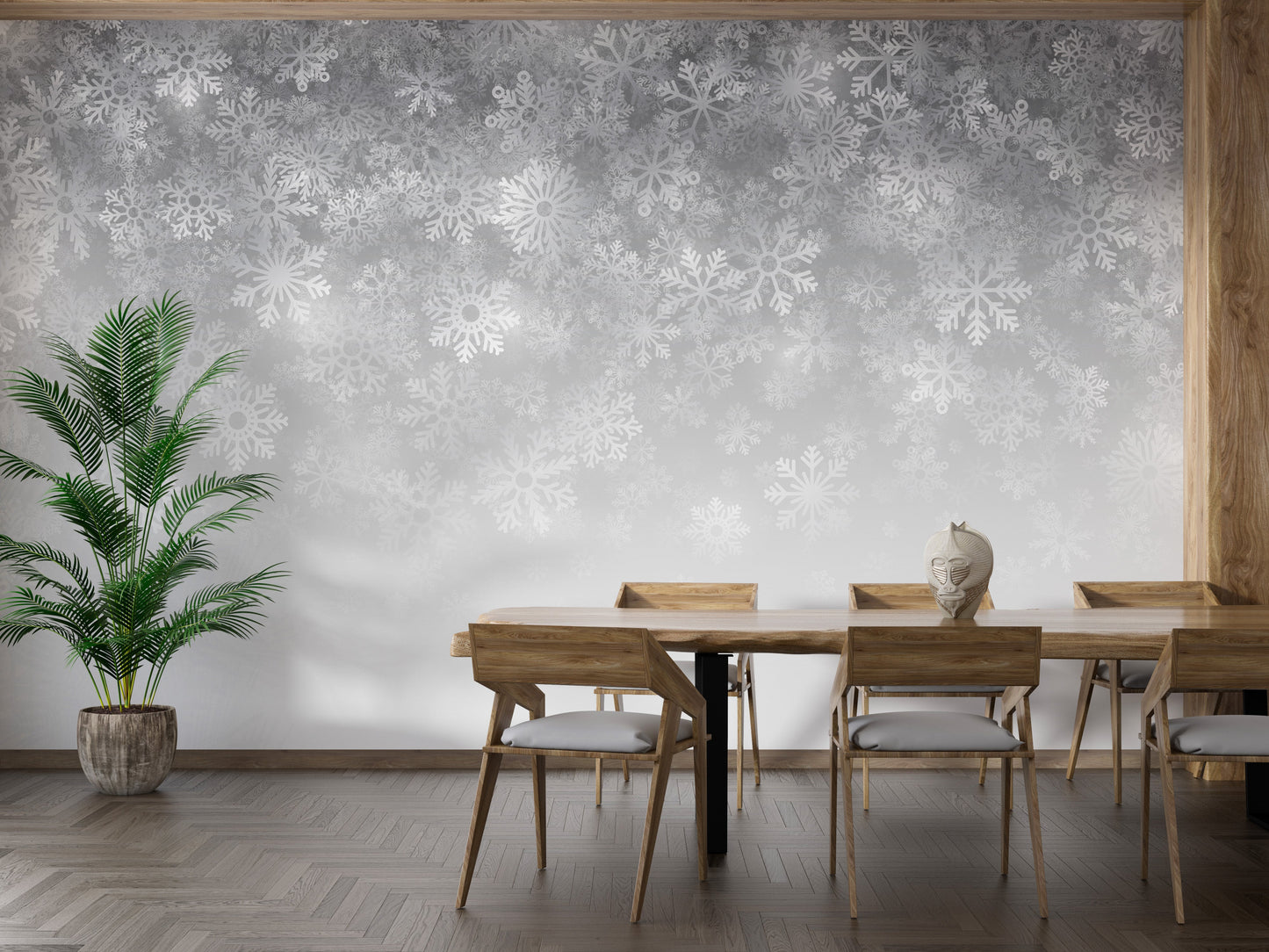 Crystalline Snowflake Wallpaper Mural - Giffywalls